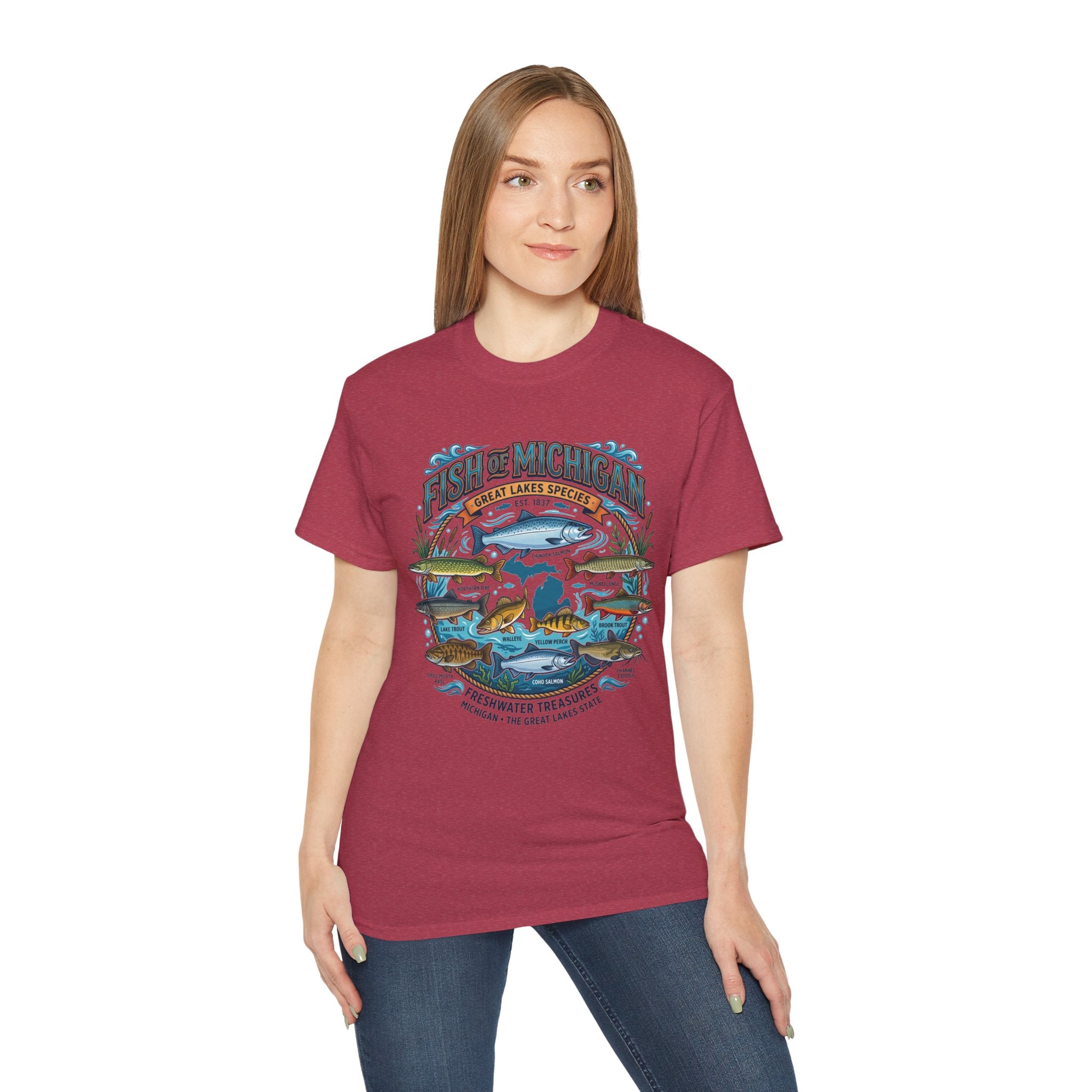 Michigan Fishing Species Tee — Freshwater Treasures Graphic T-Shirt