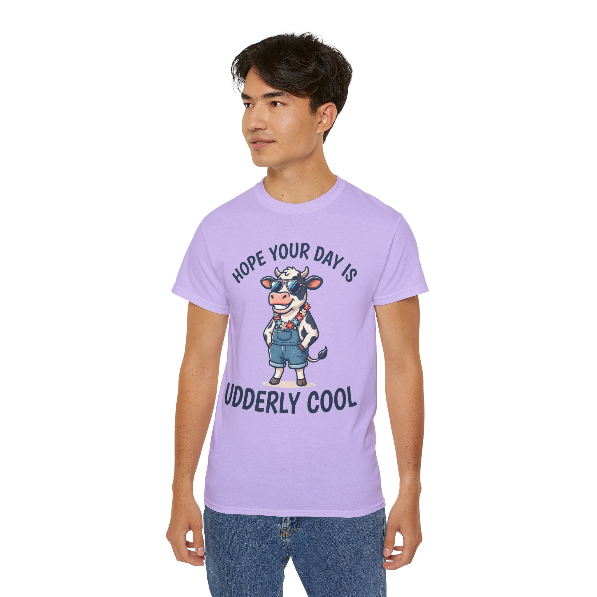Udderly Cool Cow Graphic Tee — "Hope Your Day Is Udderly Cool" Funny Farm T-Shirt