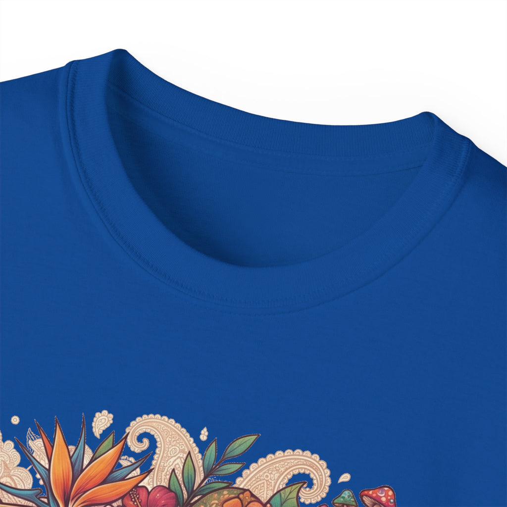 Floral Ukulele T-Shirt — Tropical Guitar & Hibiscus Flower Tee