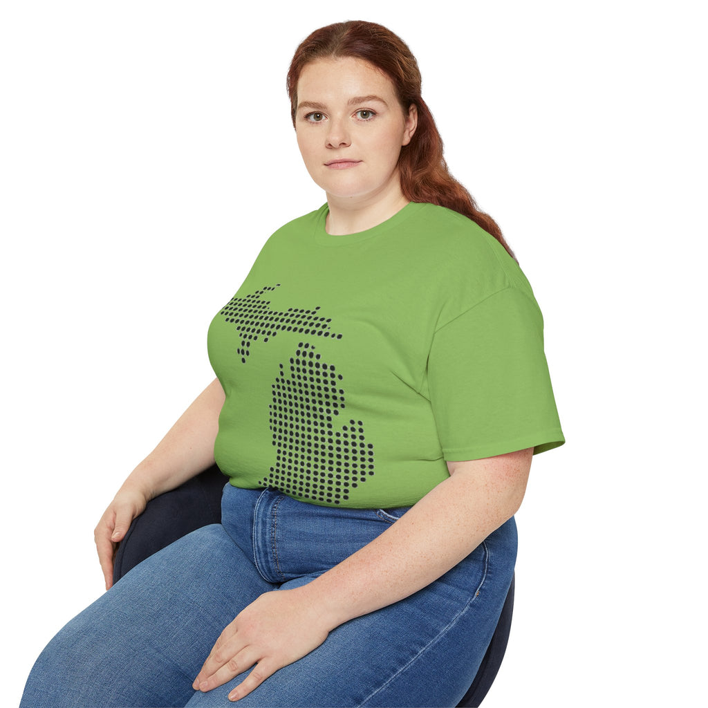 Michigan Dot Map T-Shirt — Minimal State Outline Tee