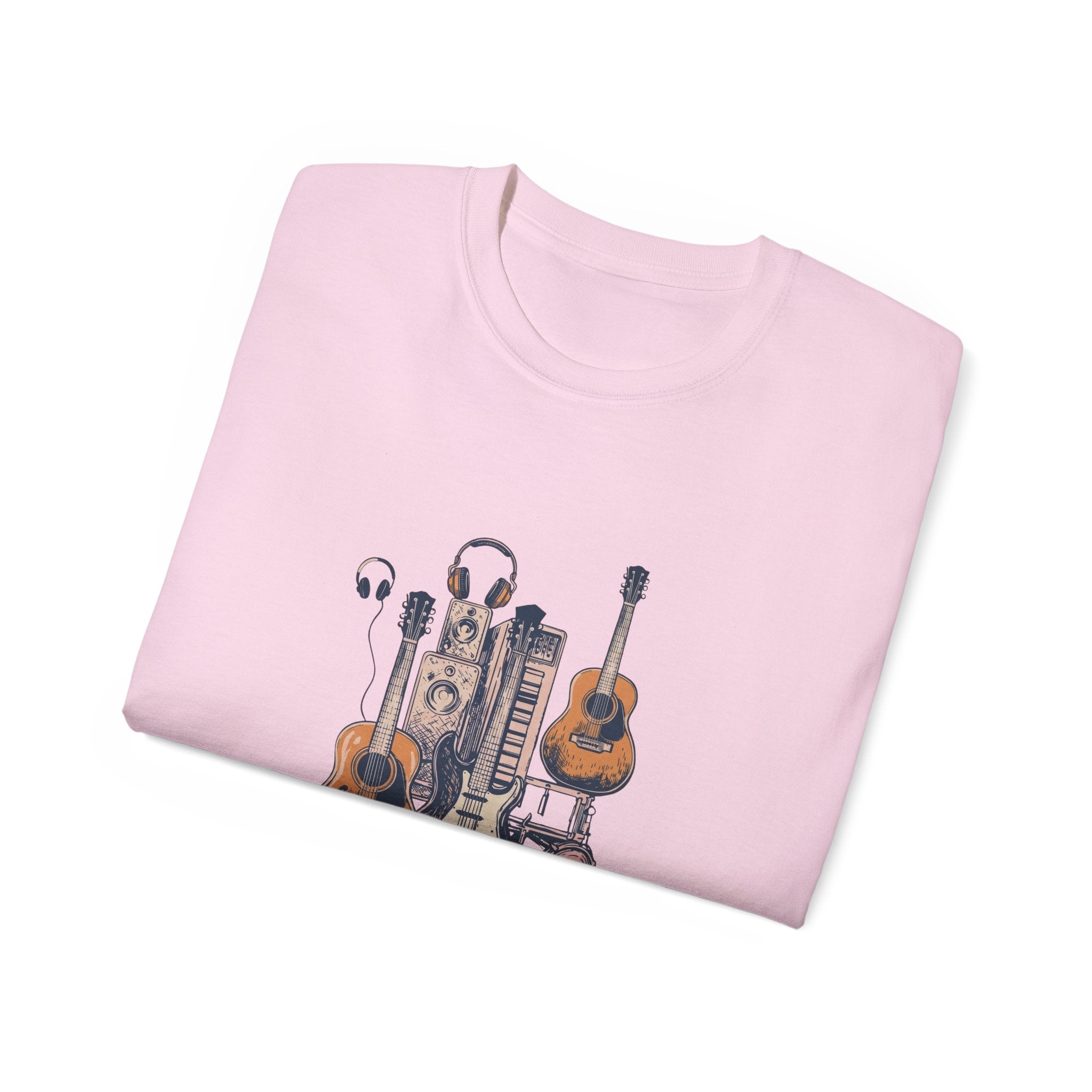 Acoustic Instrument Tee — Guitar, Ukulele & Headphones Graphic T-Shirt