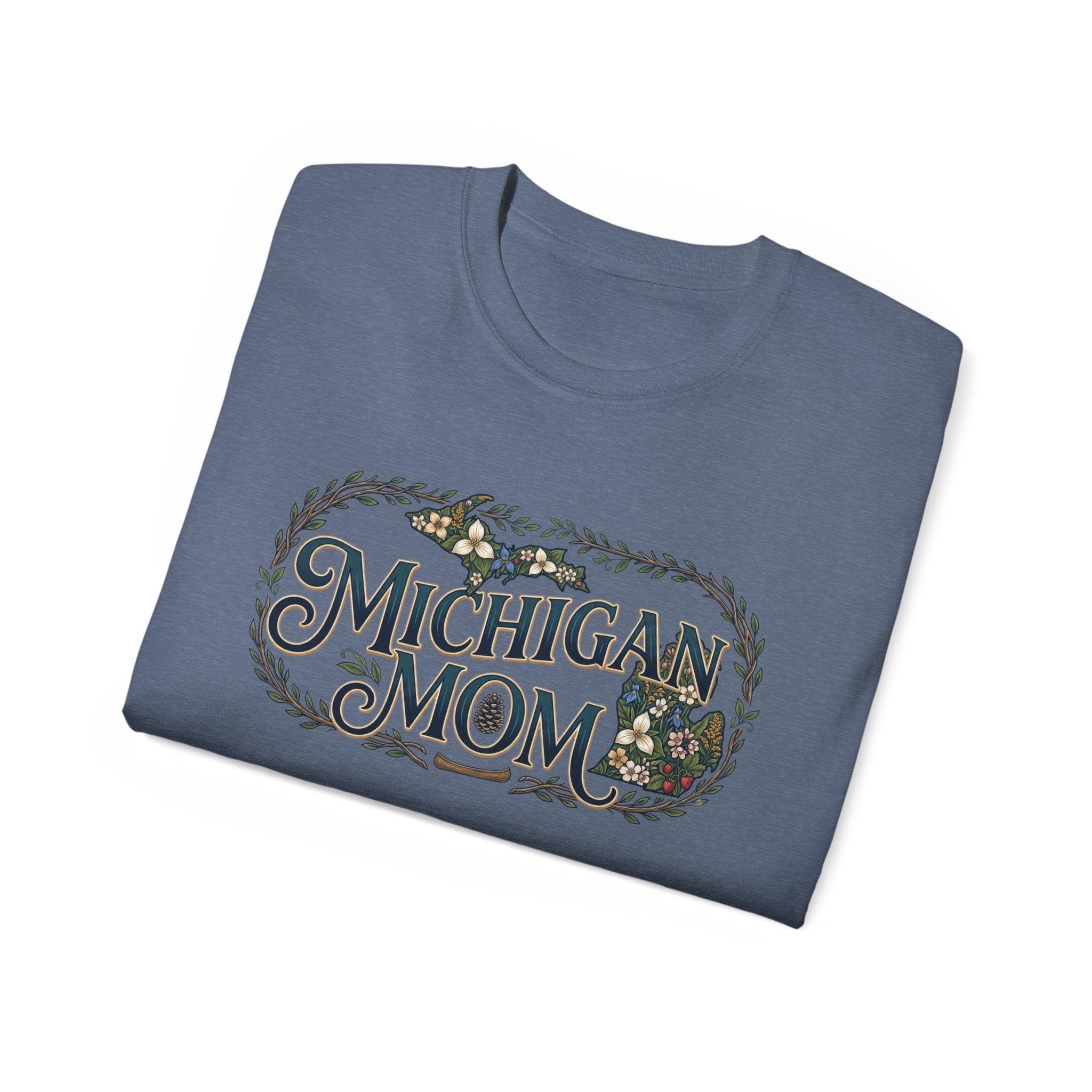 Michigan Mom T-Shirt – Floral State Pride Tee for Moms