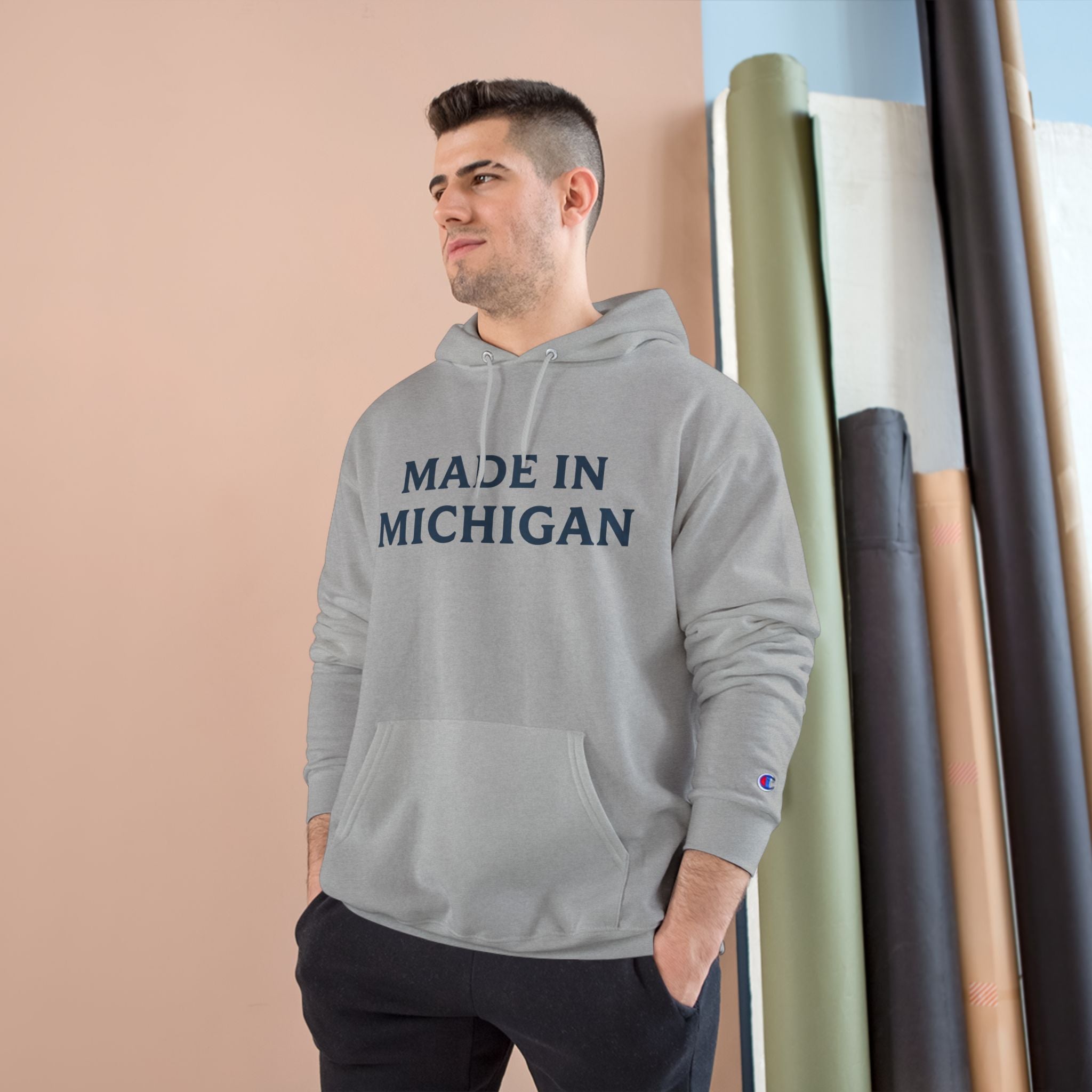 Made in Michigan Hoodie — Champion Pullover for Michigan Pride