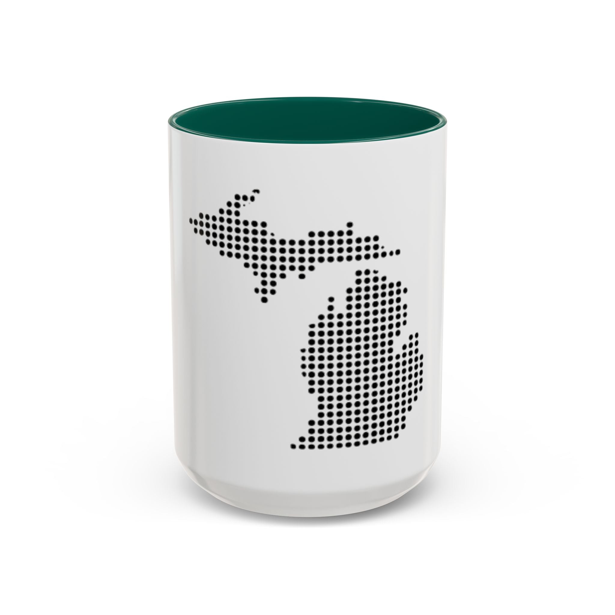Michigan Dot Map Mug — Modern Minimalist Michigan State Coffee Cup (11oz/15oz)