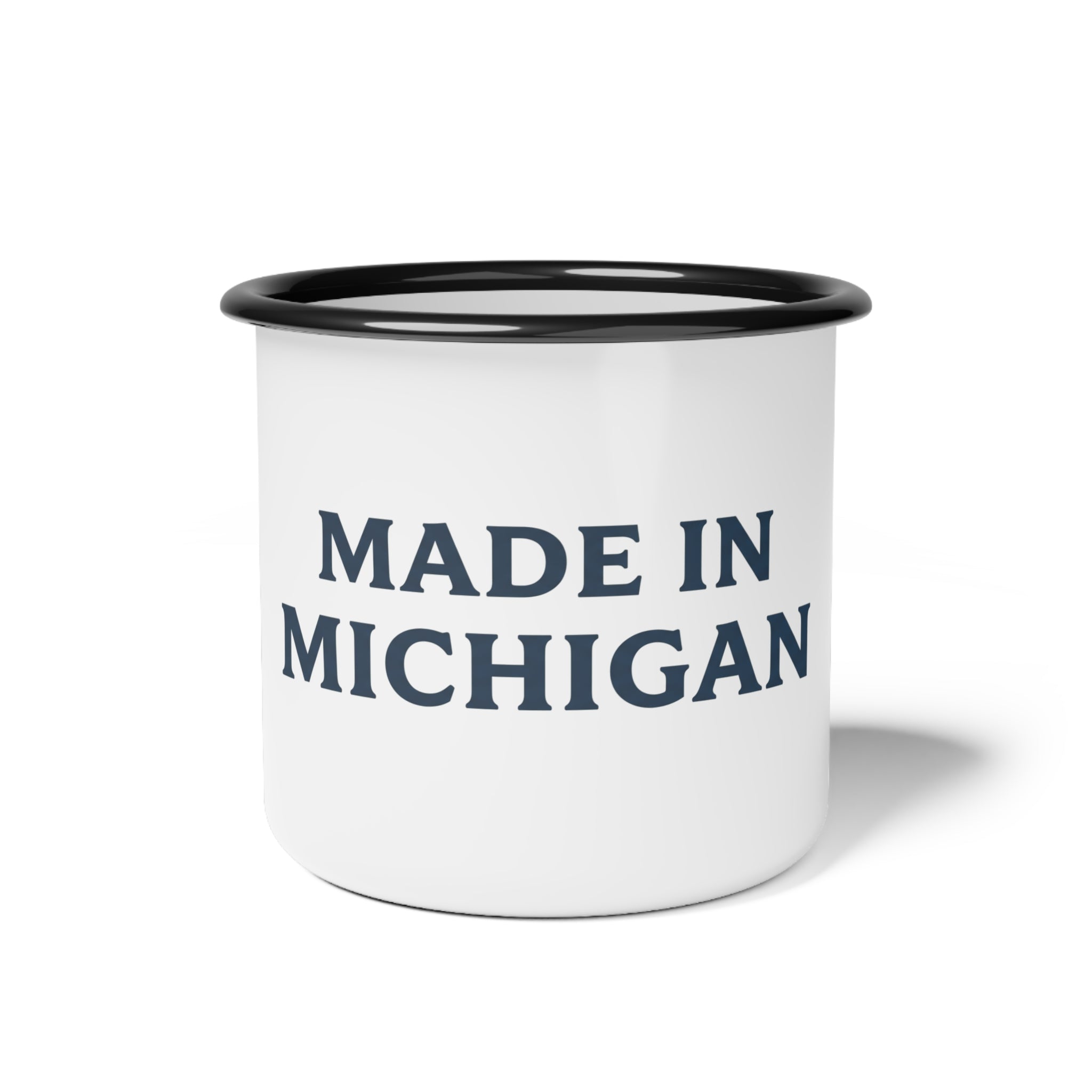 Made in Michigan Enamel Camp Cup — Vintage State Pride Camping Mug