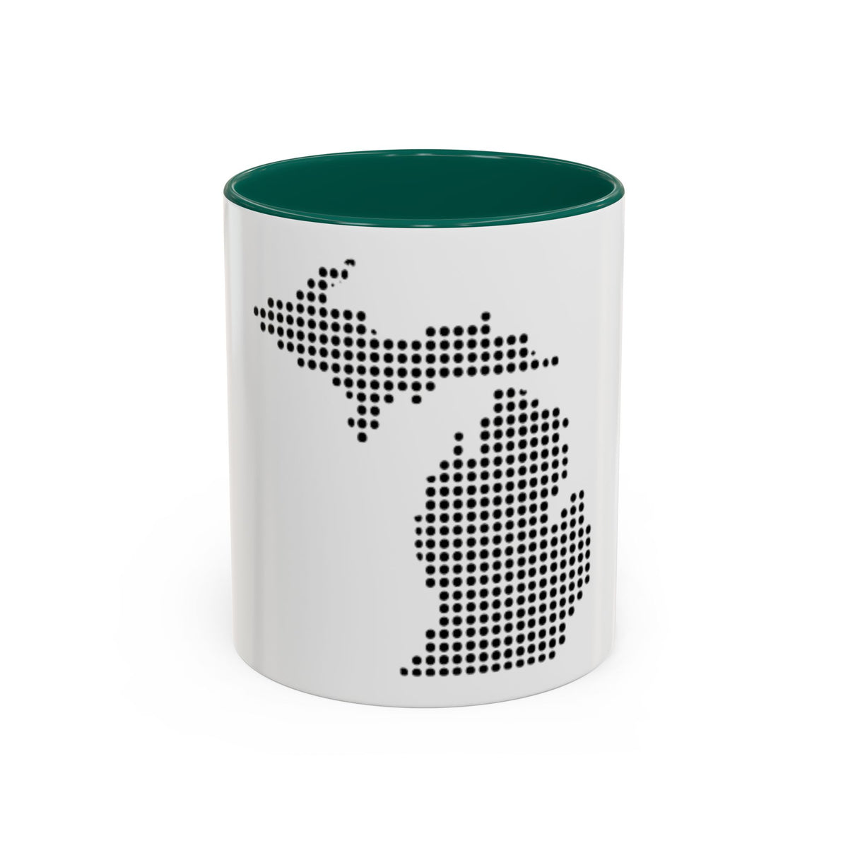 Michigan Dot Map Mug — Modern Minimalist Michigan State Coffee Cup (11oz/15oz)