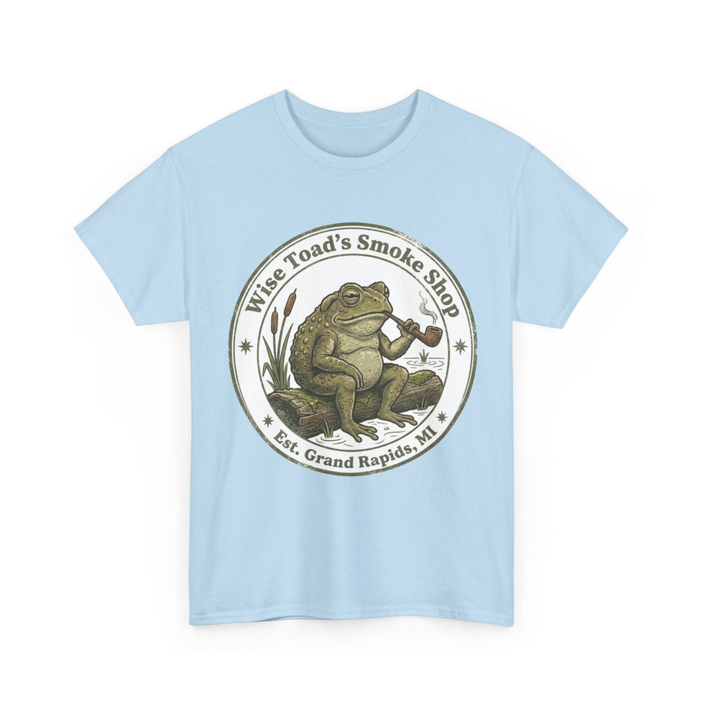 Wise Toad's Smoke Shop T-shirt - Novelty Logo Toad Smoking Pipe T-shirt