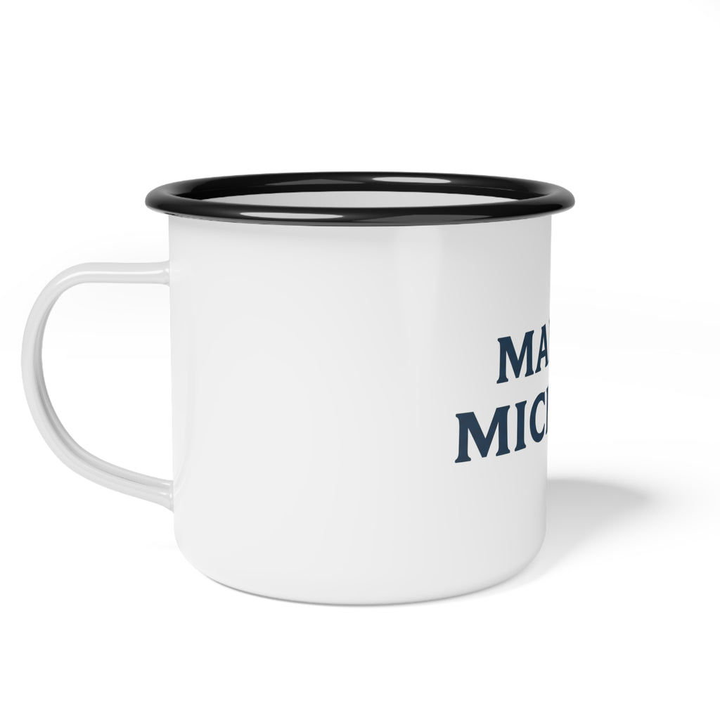 Made in Michigan Enamel Camp Cup — Vintage State Pride Camping Mug