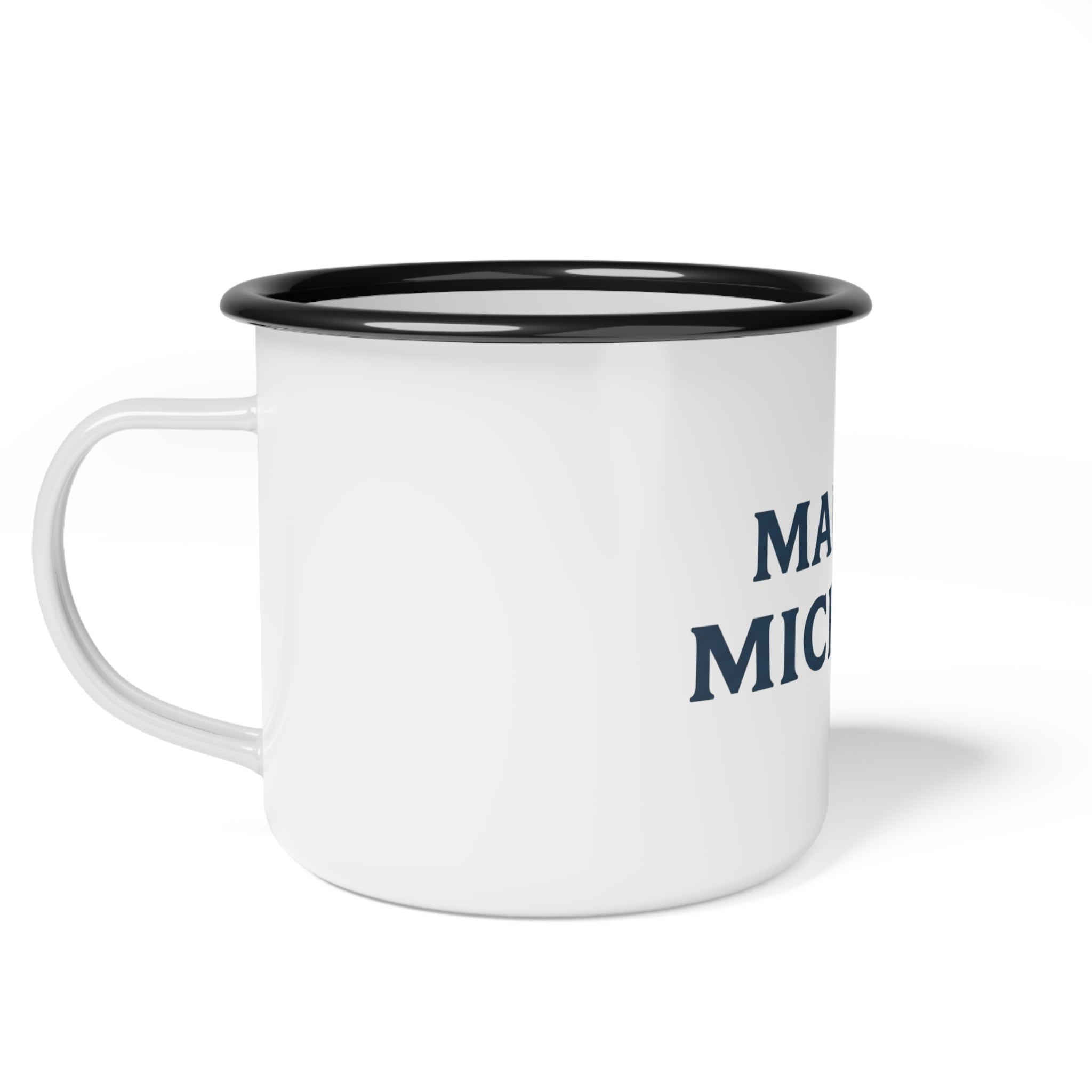 Made in Michigan Enamel Camp Cup — Vintage State Pride Camping Mug