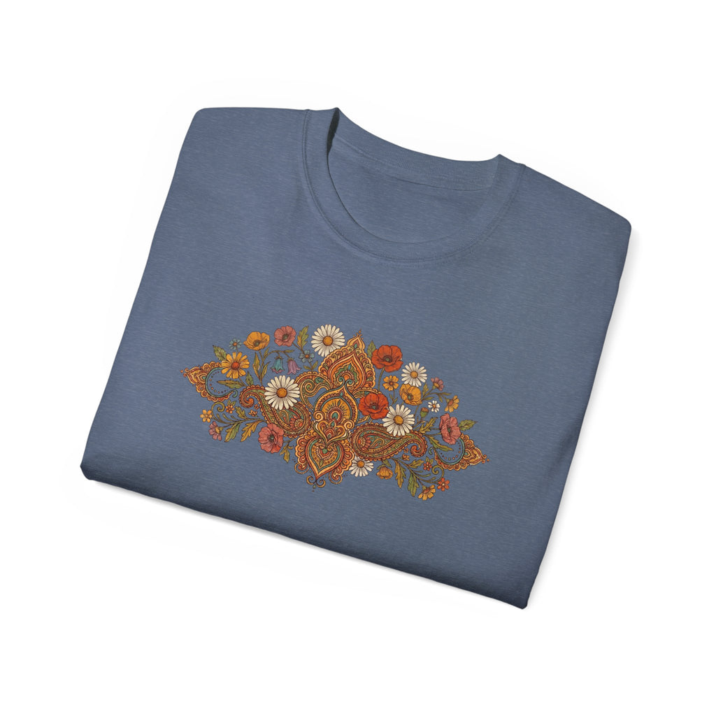 Retro Floral Tee — Vintage Brown Flower Bouquet Graphic