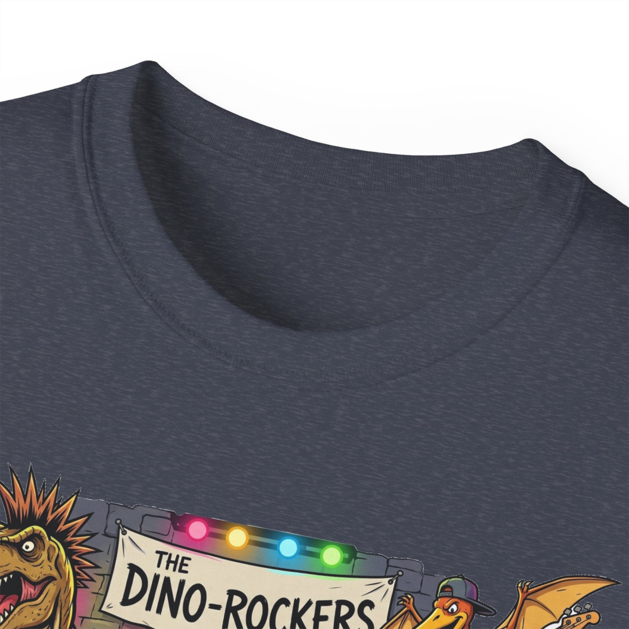 Dino Rockers T-Shirt – Retro Dinosaur Band Graphic Tee