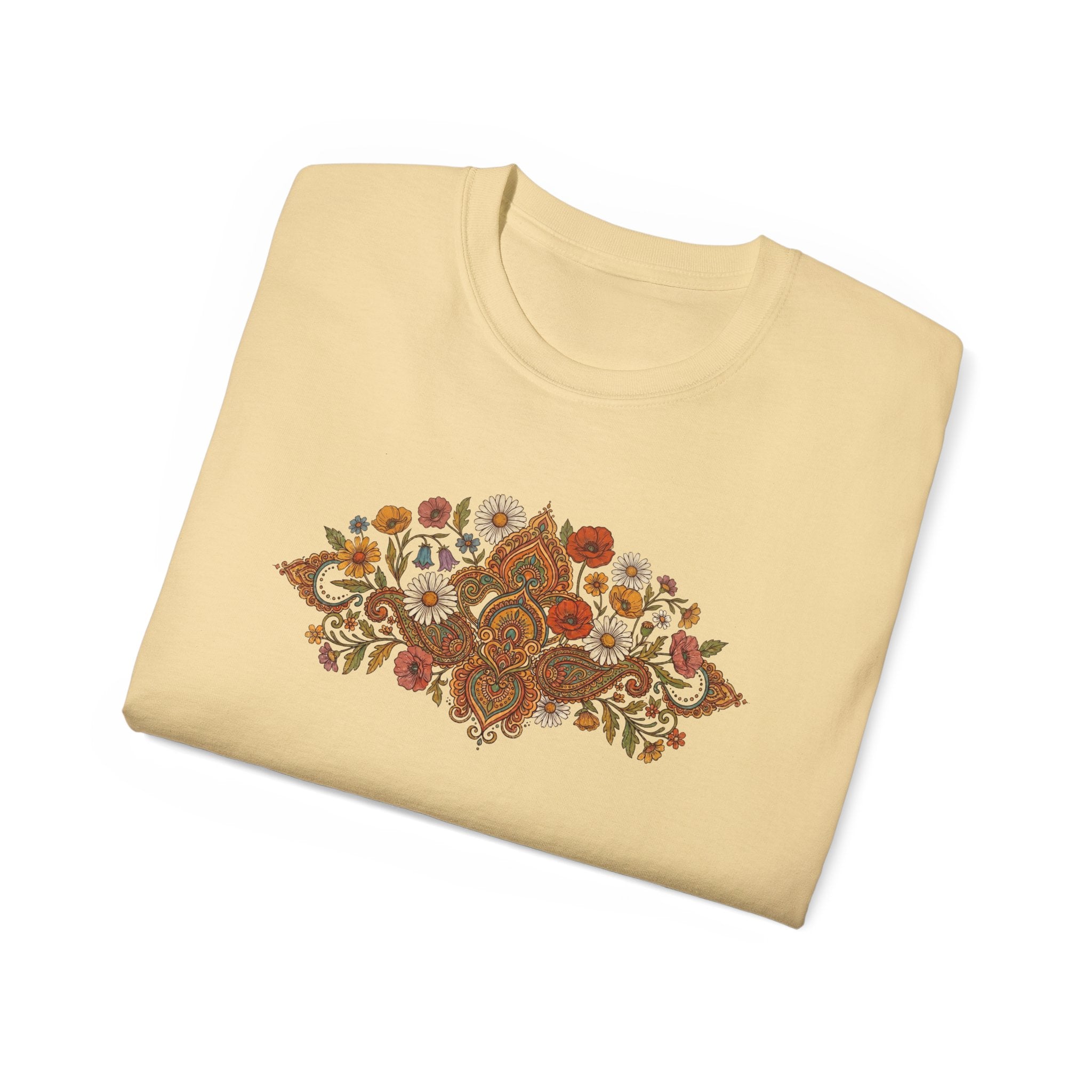 Retro Floral Tee — Vintage Brown Flower Bouquet Graphic