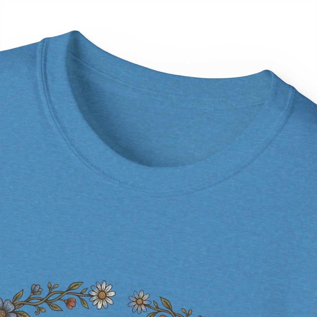 Folk Art Toad Banjo Tee — Floral Moonlight Frog Banjo  T-Shirt