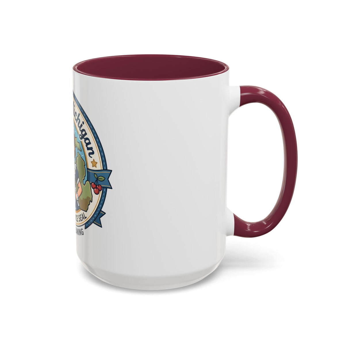 Maid in Michigan Coffee Mug — Retro Housekeeper Logo (11oz/15oz)