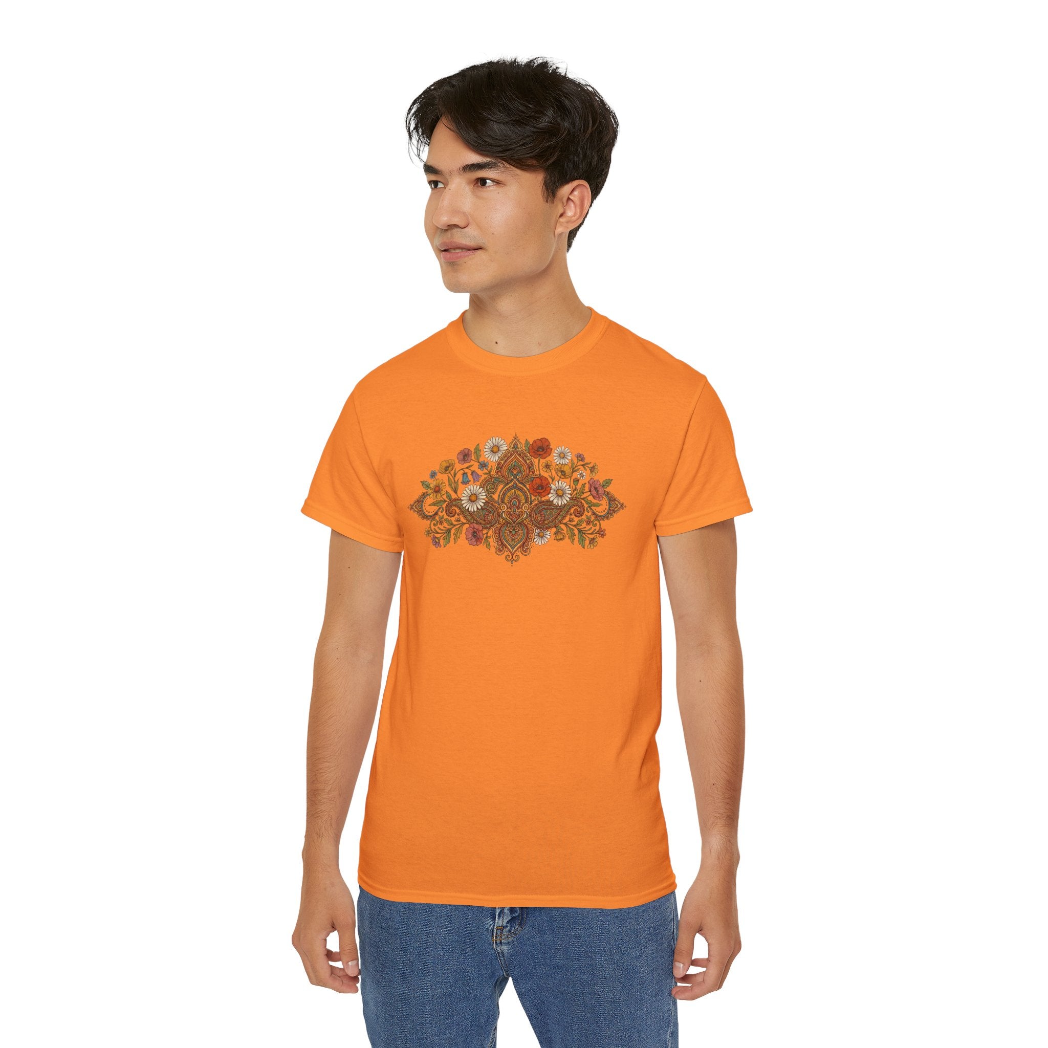 Retro Floral Tee — Vintage Brown Flower Bouquet Graphic