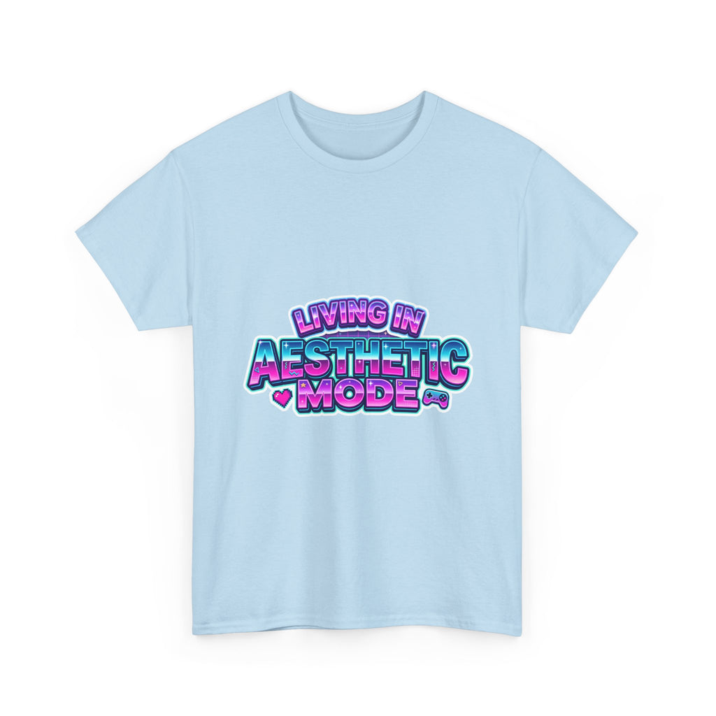 Living in Aesthetic Mode T-Shirt - Retro Design Slogan T-shirt