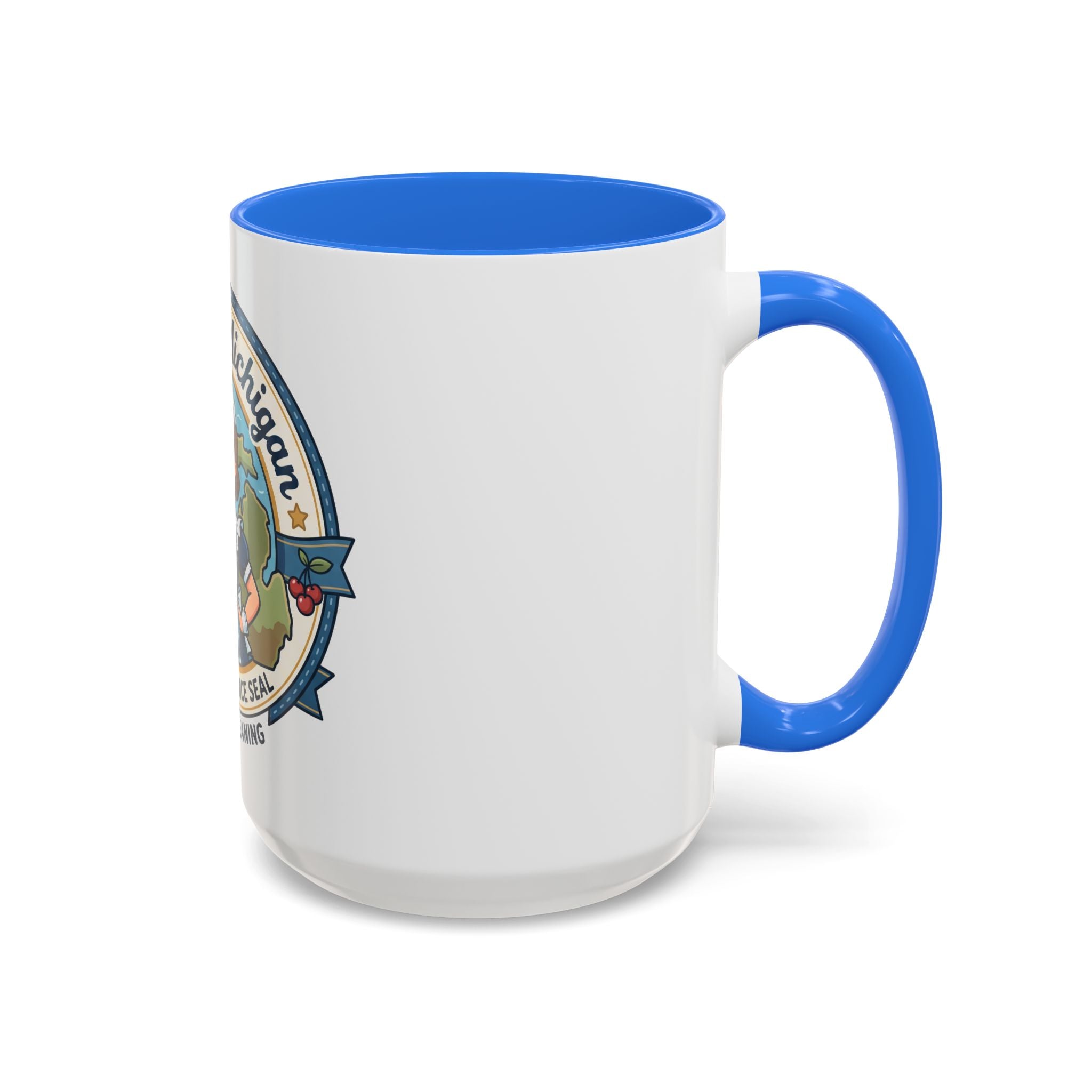 Maid in Michigan Coffee Mug — Retro Housekeeper Logo (11oz/15oz)