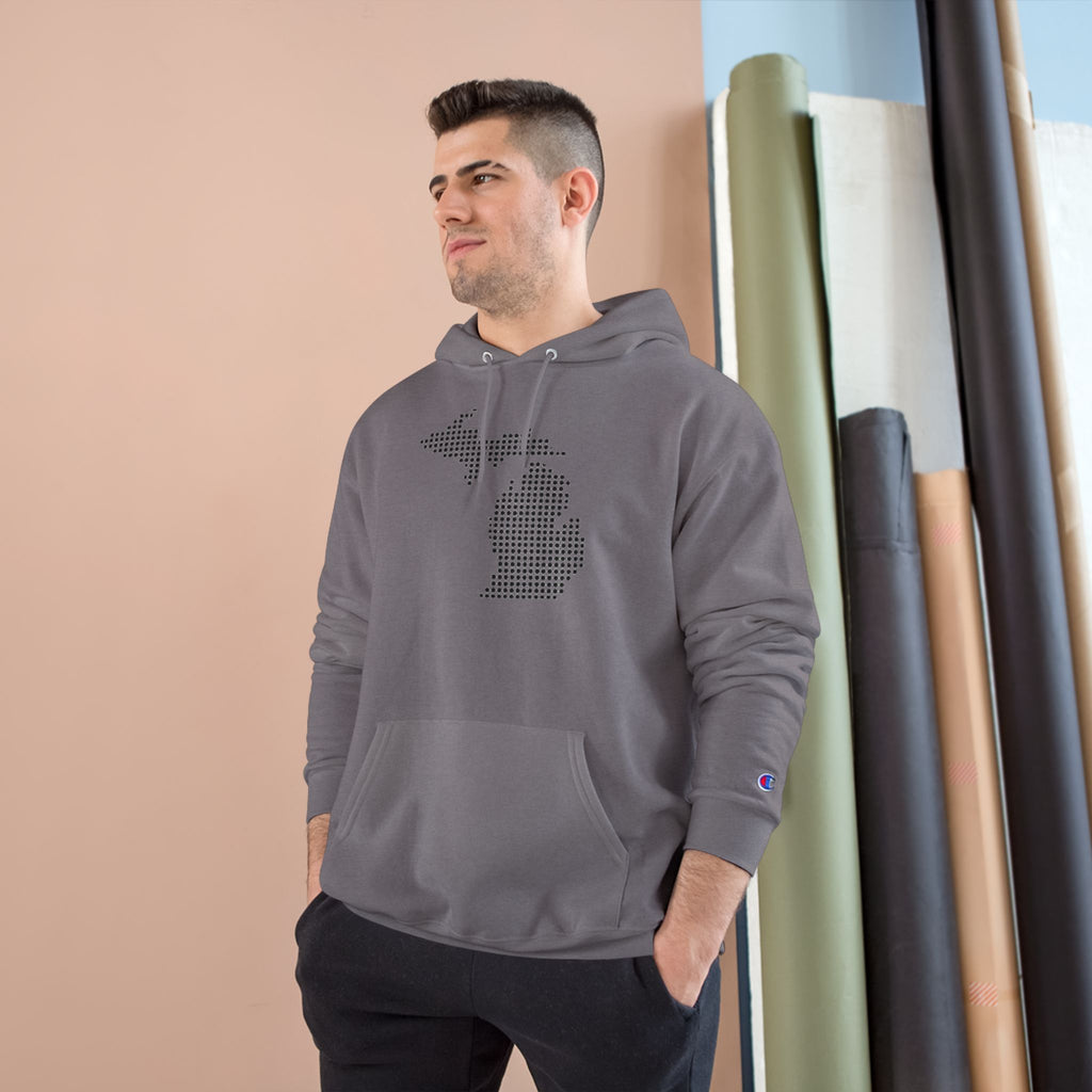 Michigan Dotted Map Hoodie — Minimalist State Pride Sweatshirt