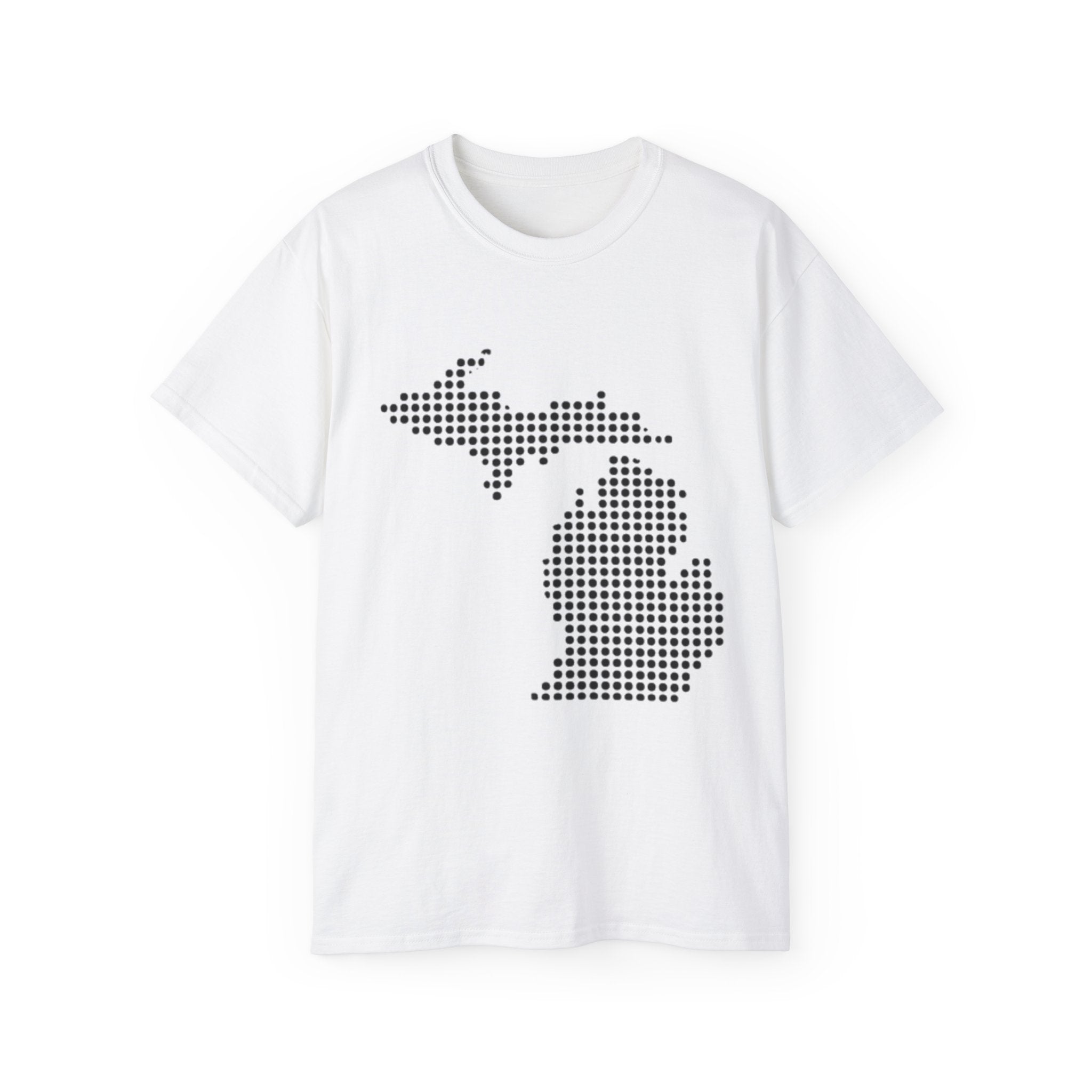 Michigan Dot Map T-Shirt — Minimal State Outline Tee