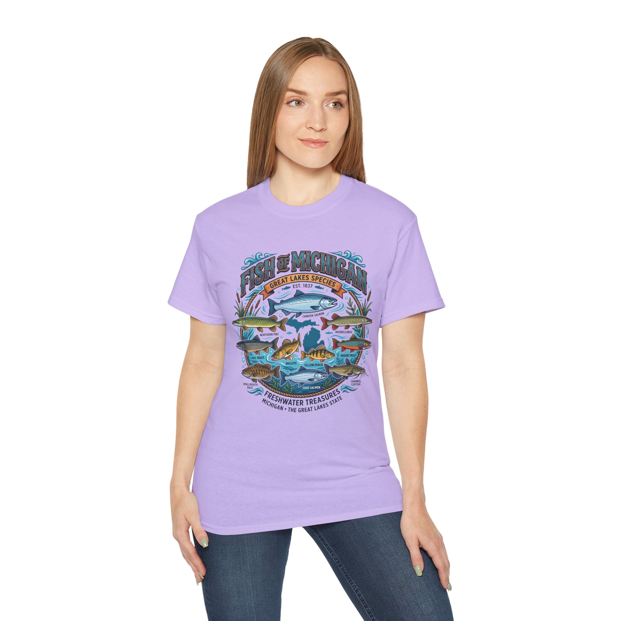 Michigan Fishing Species Tee — Freshwater Treasures Graphic T-Shirt