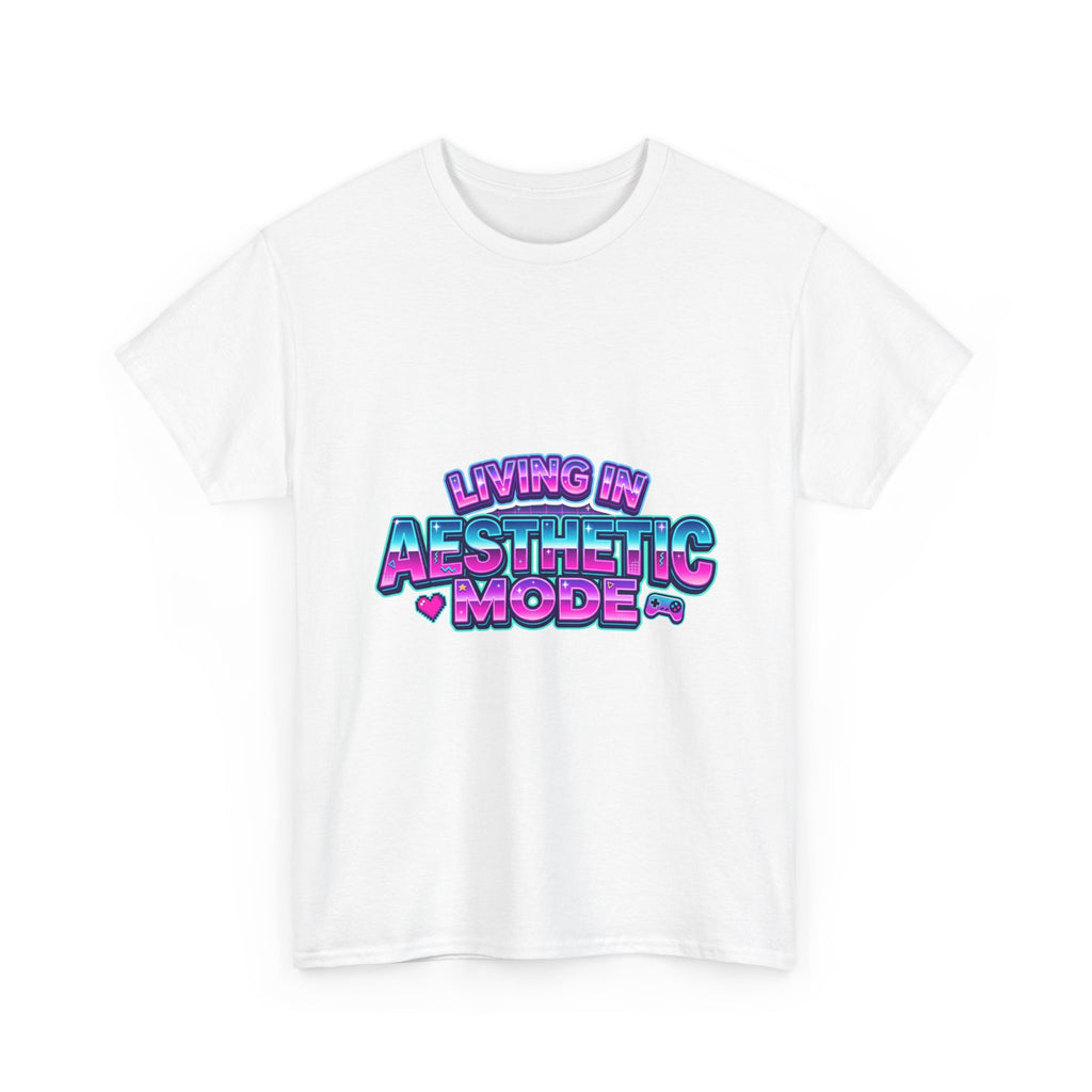 Living in Aesthetic Mode T-Shirt - Retro Design Slogan T-shirt
