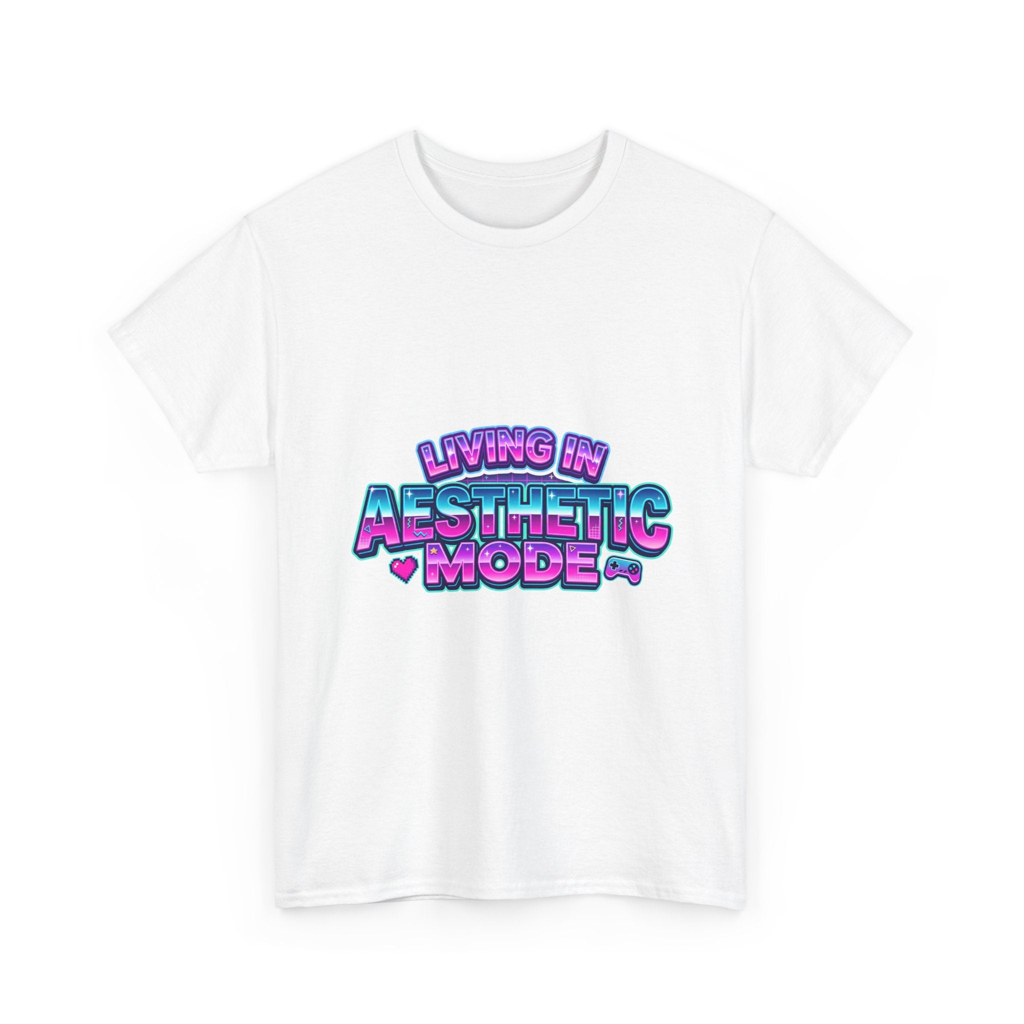 Living in Aesthetic Mode T-Shirt - Retro Design Slogan T-shirt