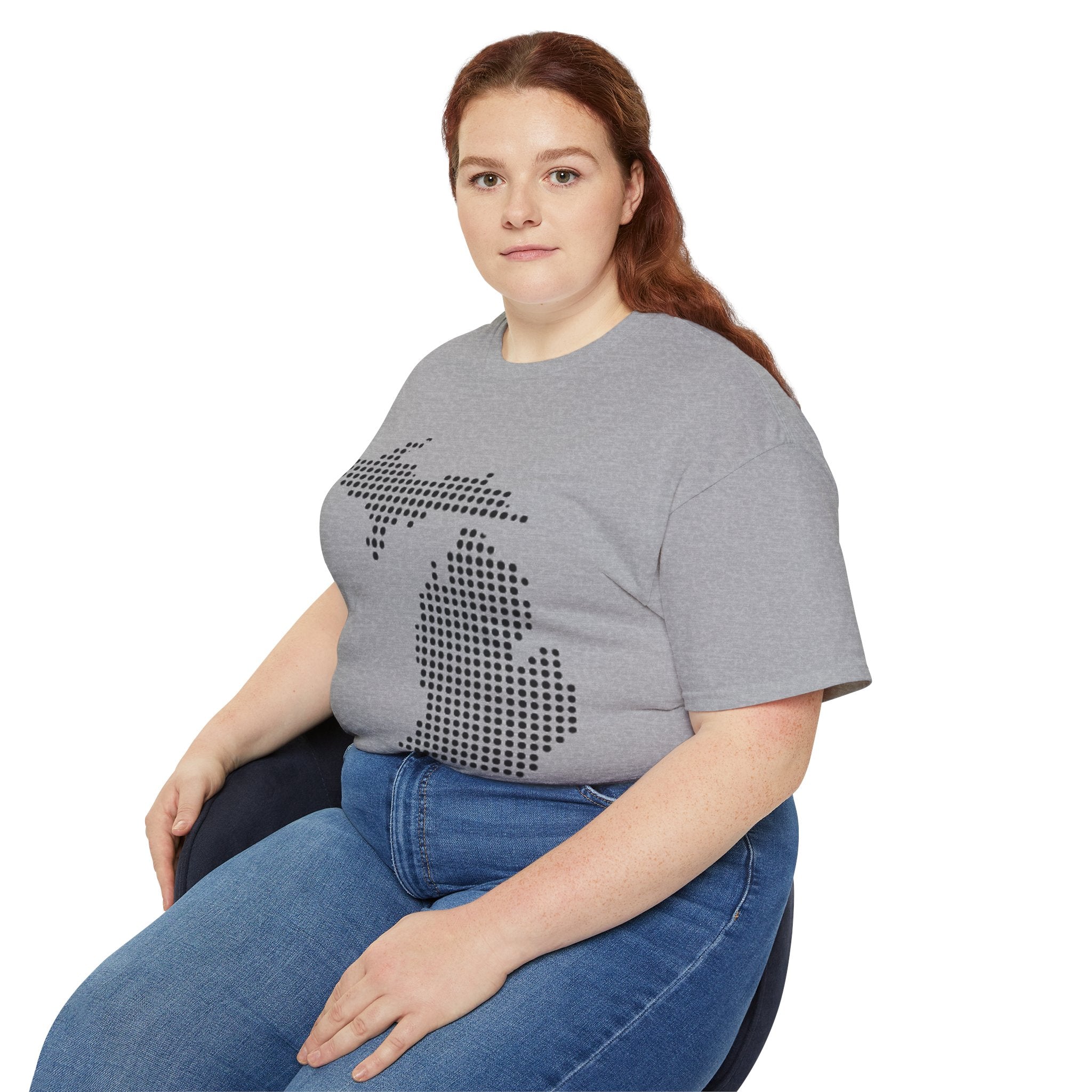 Michigan Dot Map T-Shirt — Minimal State Outline Tee