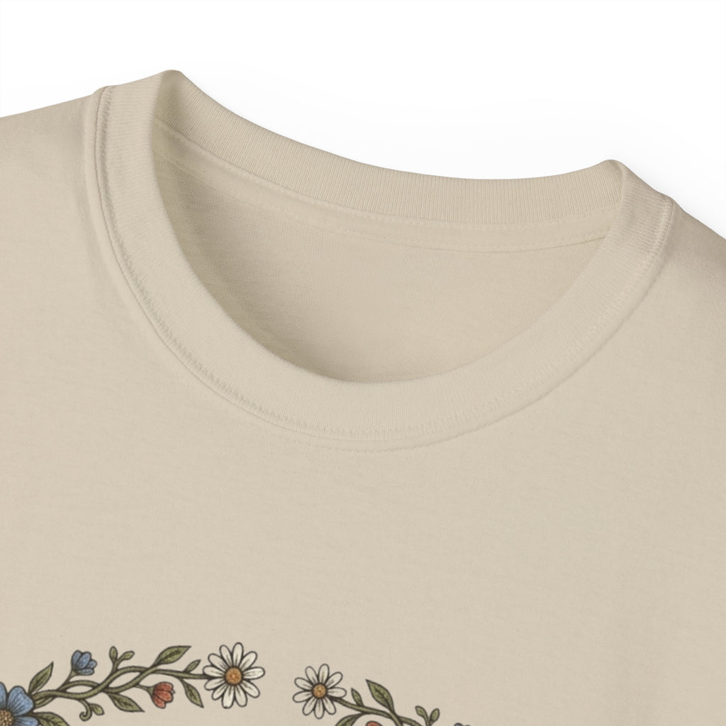 Folk Art Toad Banjo Tee — Floral Moonlight Frog Banjo  T-Shirt