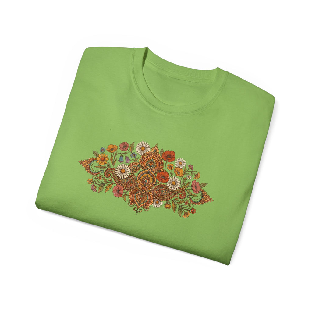 Retro Floral Tee — Vintage Brown Flower Bouquet Graphic