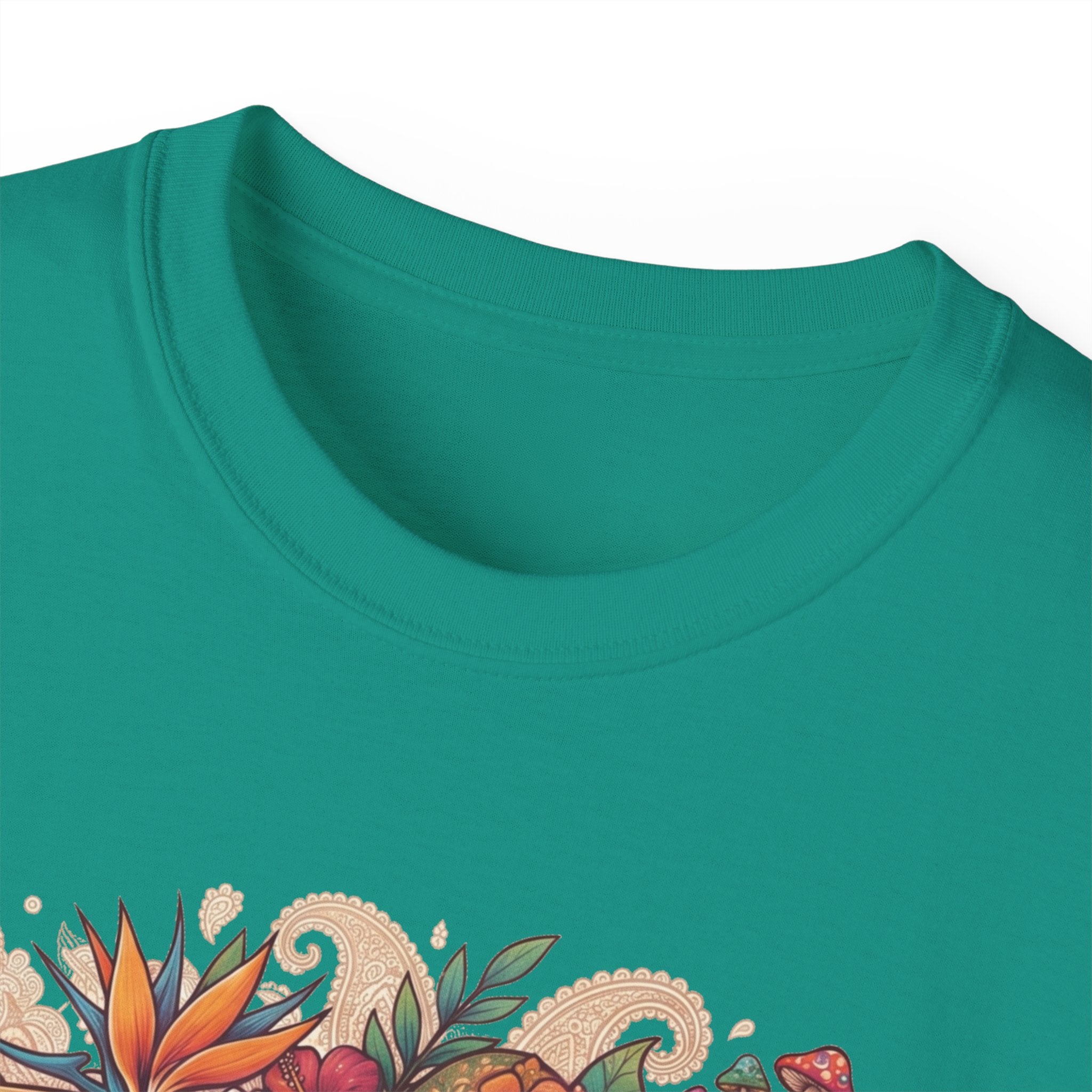 Floral Ukulele T-Shirt — Tropical Guitar & Hibiscus Flower Tee