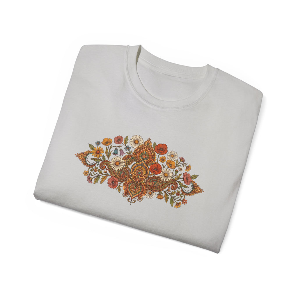 Retro Floral Tee — Vintage Brown Flower Bouquet Graphic