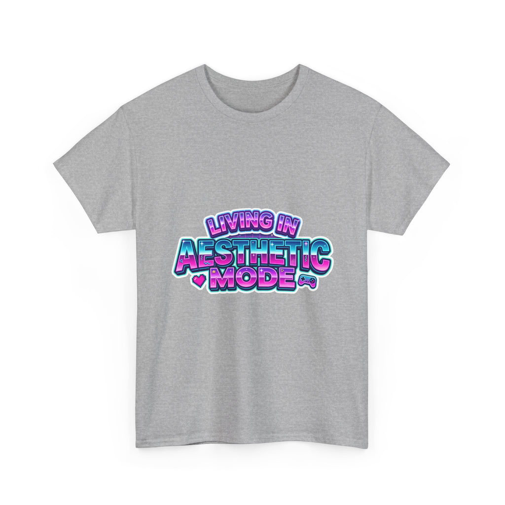 Living in Aesthetic Mode T-Shirt - Retro Design Slogan T-shirt