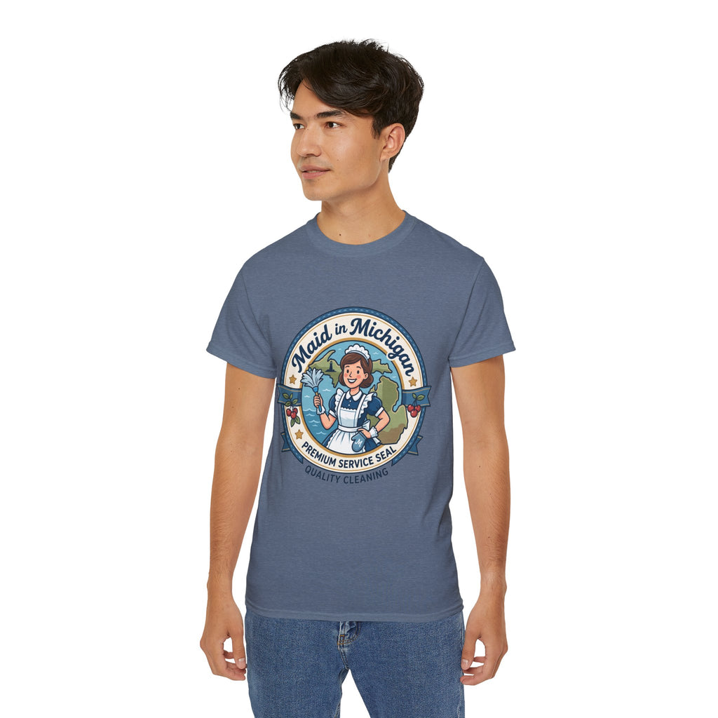 Maid in Michigan T-Shirt — Vintage Housekeeping Logo Tee