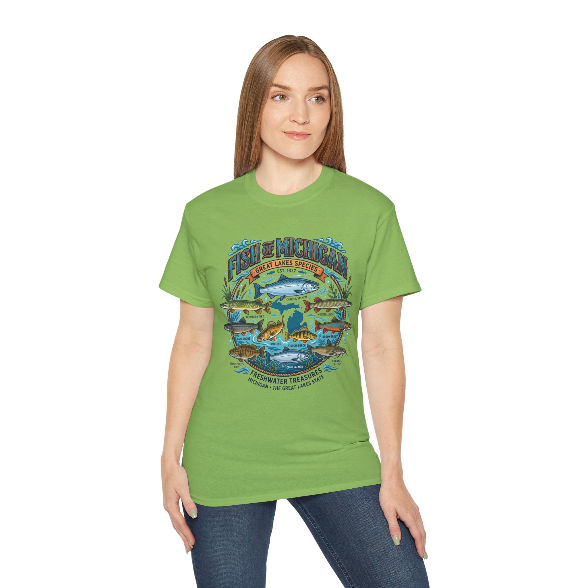 Michigan Fishing Species Tee — Freshwater Treasures Graphic T-Shirt