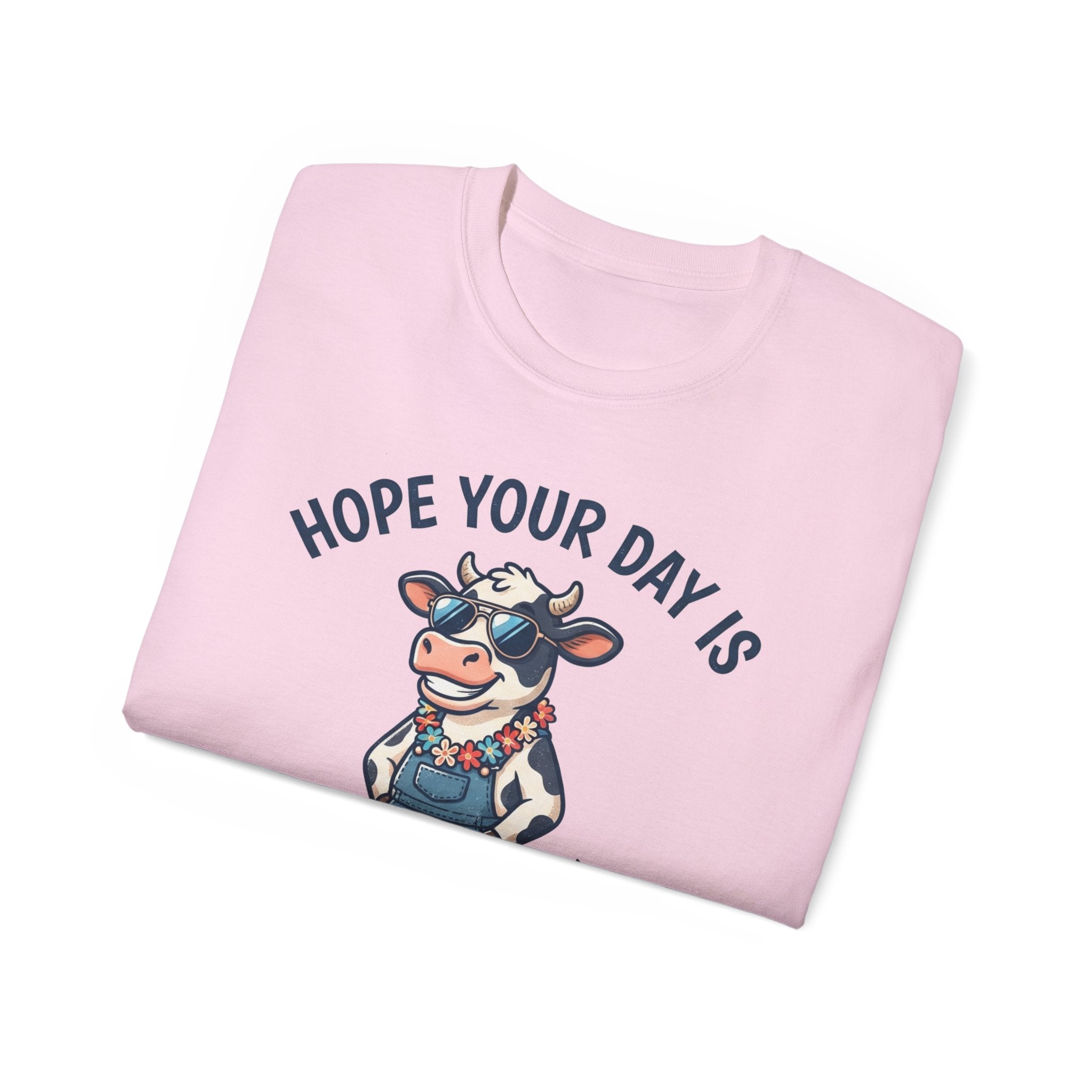 Udderly Cool Cow Graphic Tee — "Hope Your Day Is Udderly Cool" Funny Farm T-Shirt