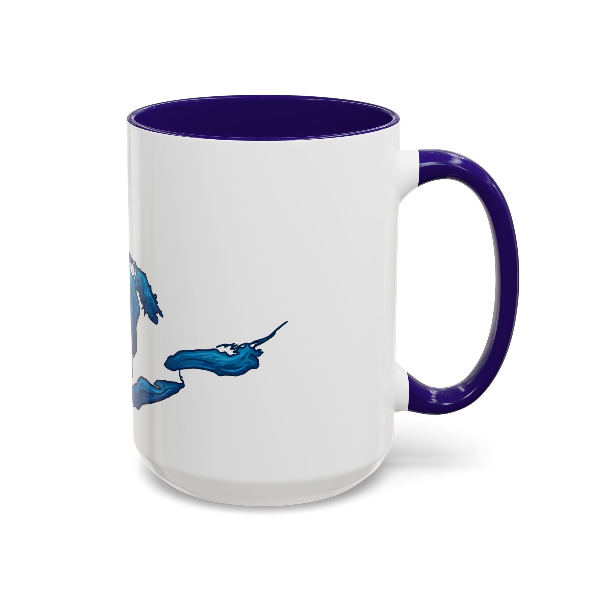 Great Lakes Blue Map Mug — Artistic Lake Michigan & Superior Coffee Cup (11oz/15oz)