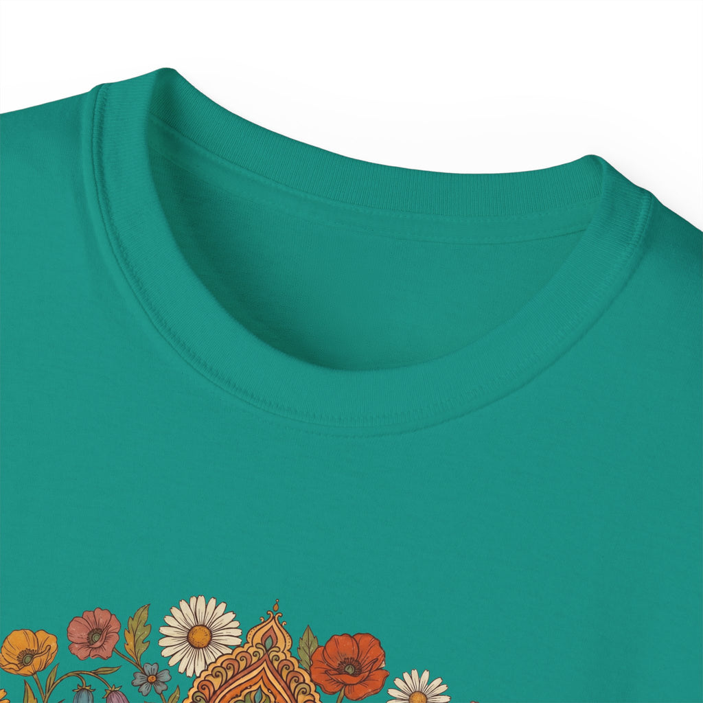 Retro Floral Tee — Vintage Brown Flower Bouquet Graphic
