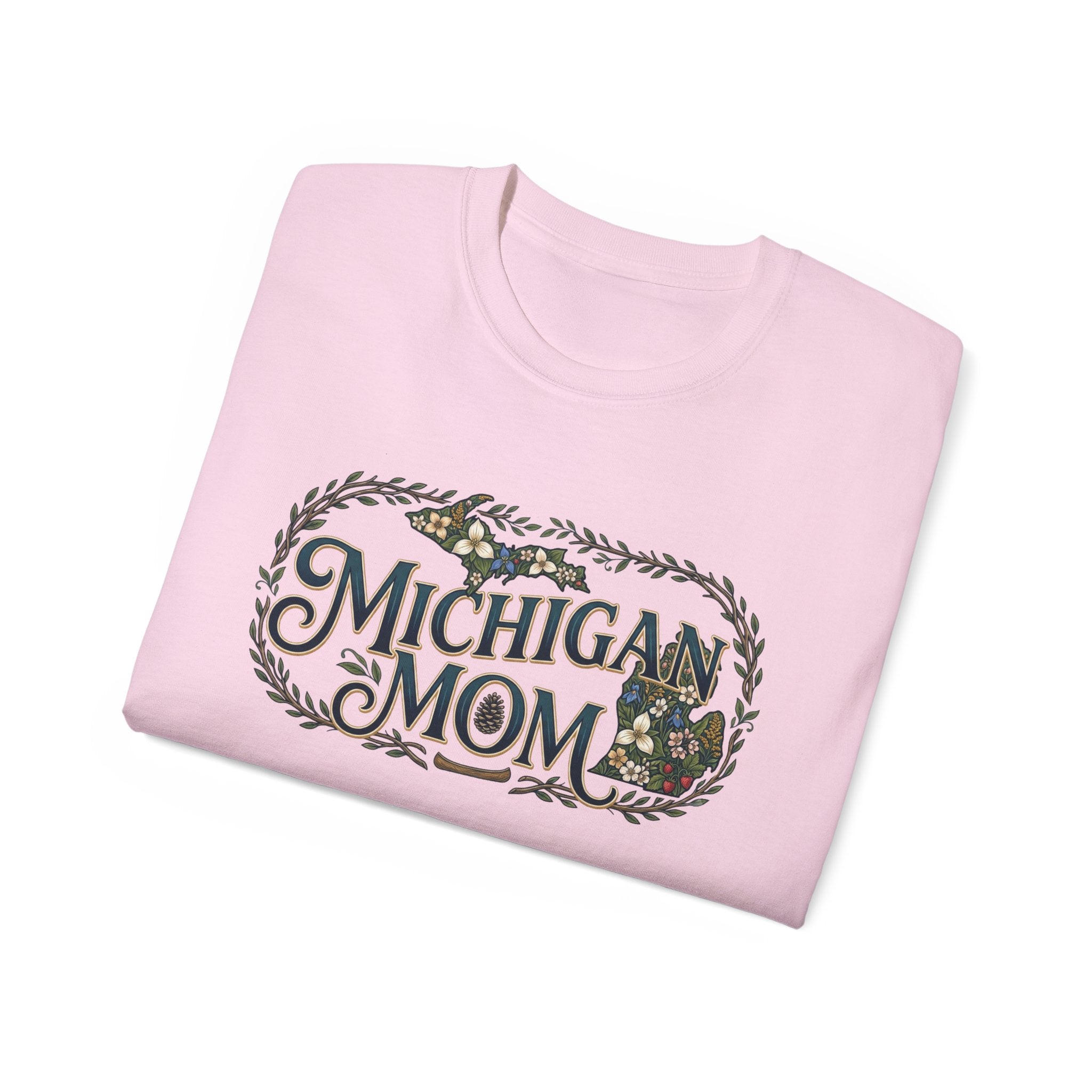 Michigan Mom T-Shirt – Floral State Pride Tee for Moms