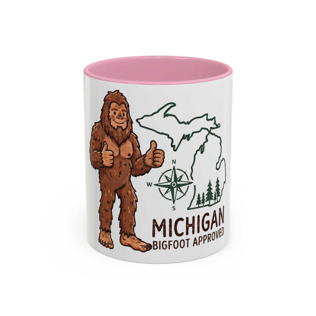 Michigan Bigfoot Approved Coffee Mug — Colorful 11oz/15oz Travel & Camping Gift