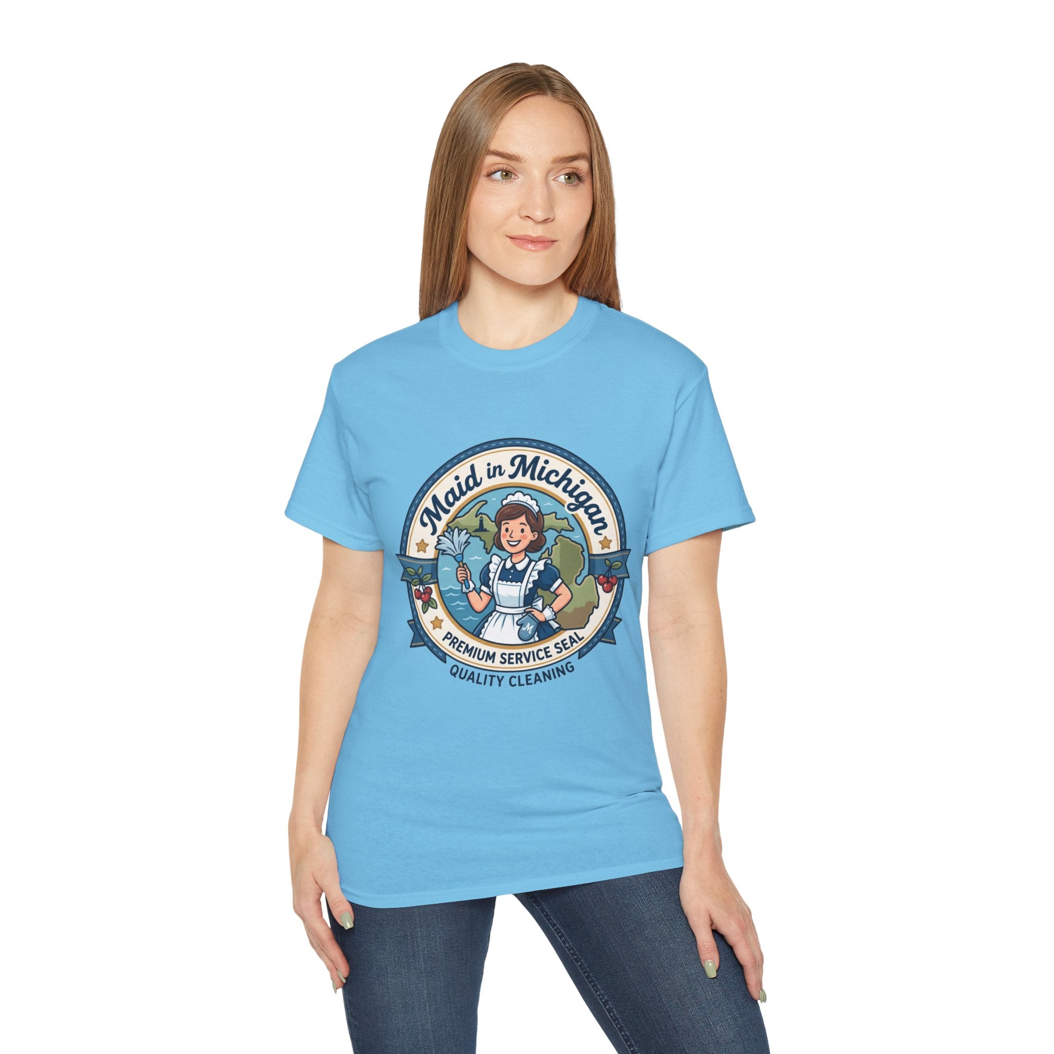 Maid in Michigan T-Shirt — Vintage Housekeeping Logo Tee