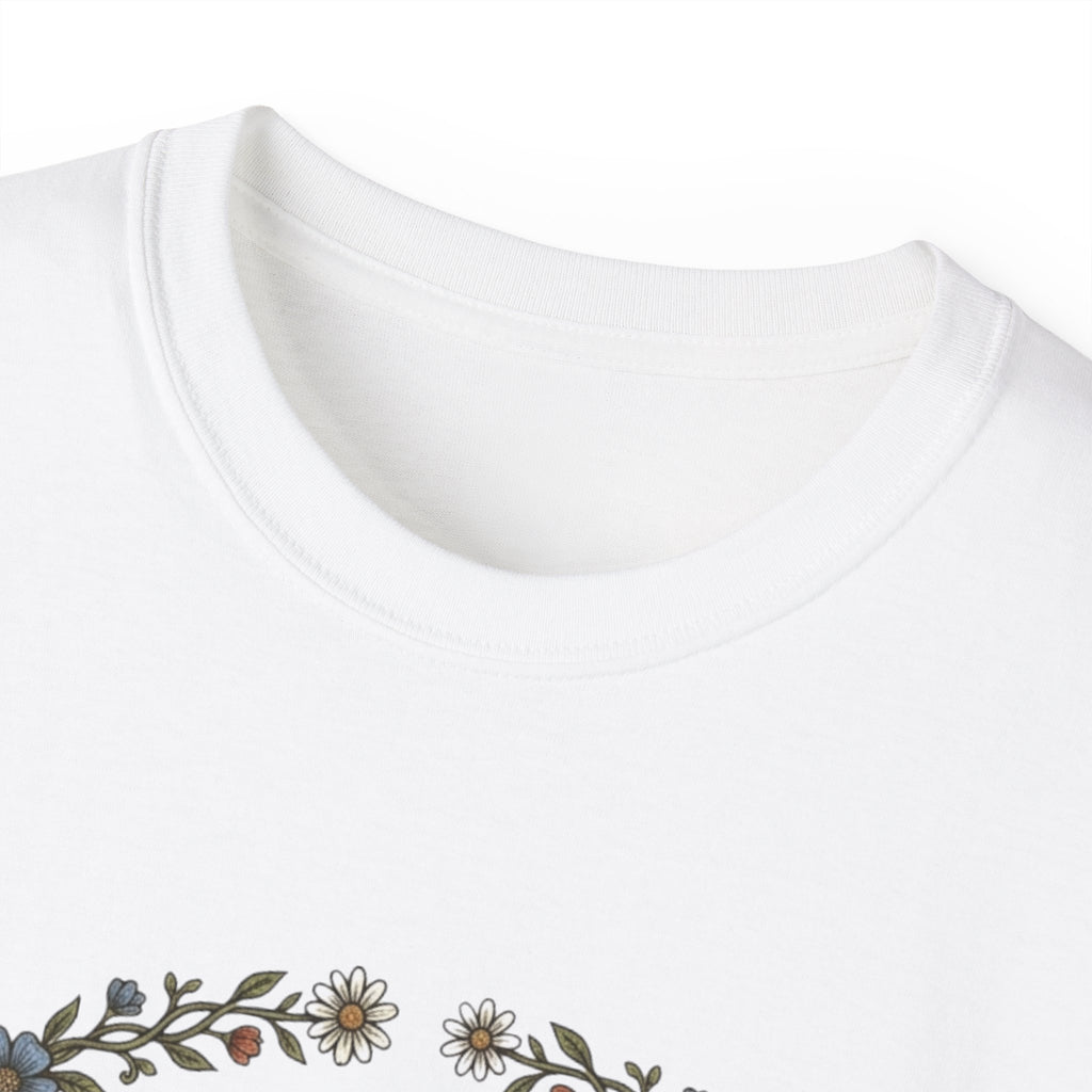 Folk Art Toad Banjo Tee — Floral Moonlight Frog Banjo  T-Shirt