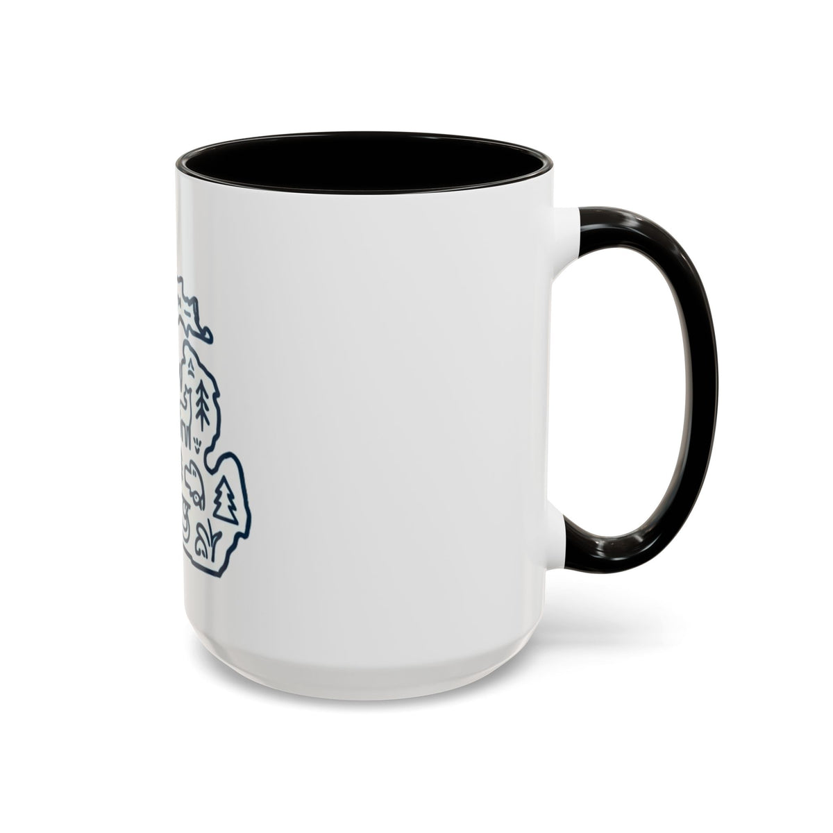 Michigan Outline Mug with UP & Outdoor Icons – Great Lakes State Coffee Cup (11oz/15oz)