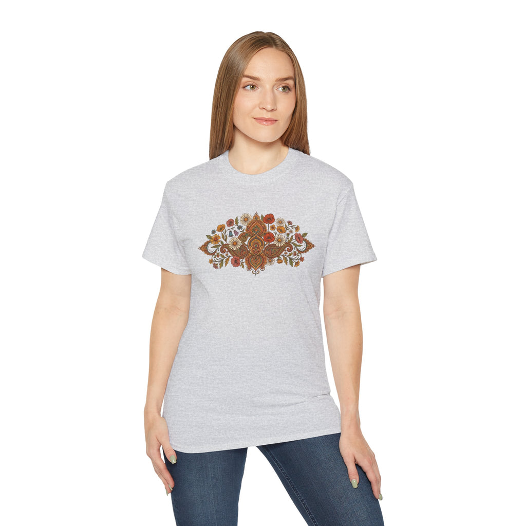 Retro Floral Tee — Vintage Brown Flower Bouquet Graphic