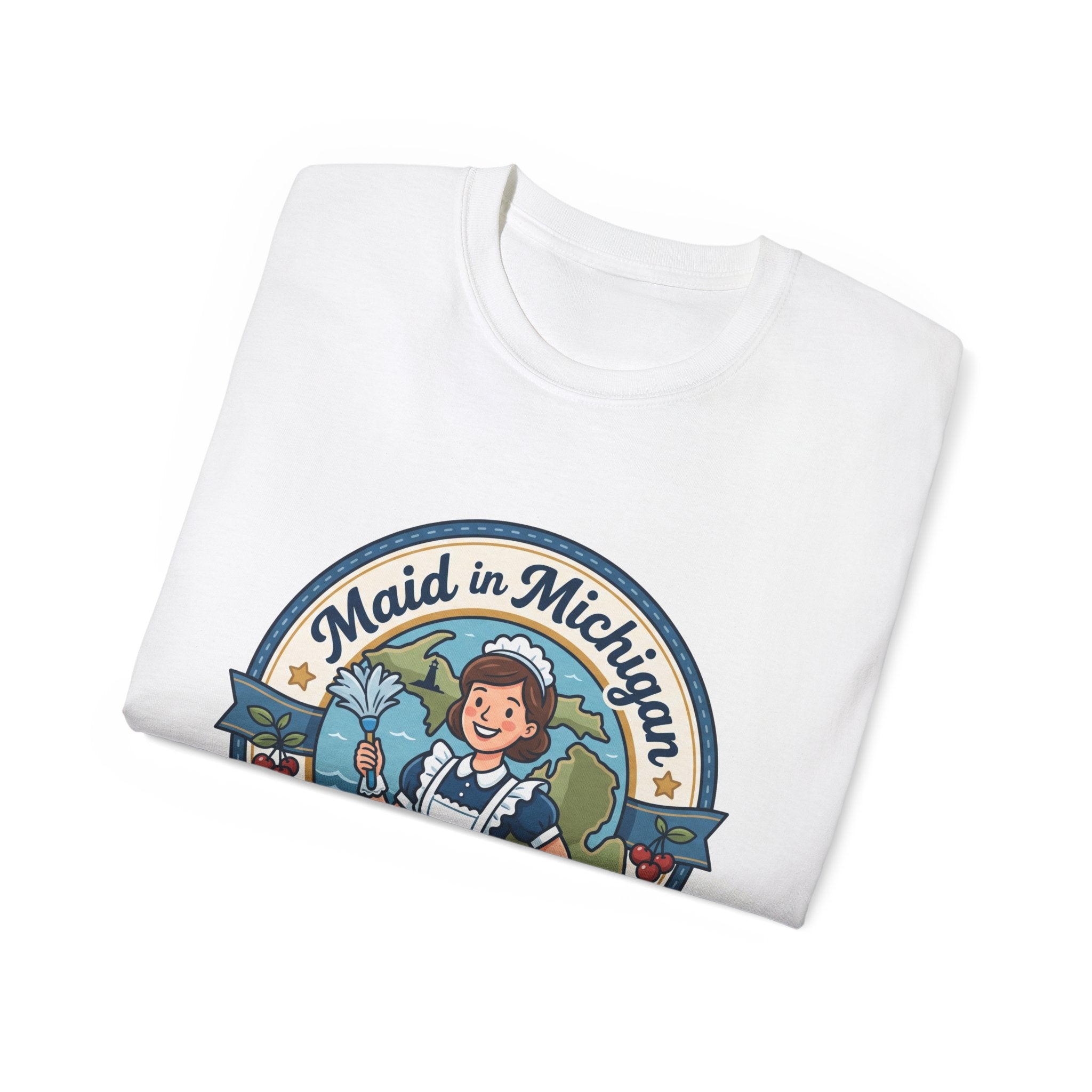 Maid in Michigan T-Shirt — Vintage Housekeeping Logo Tee