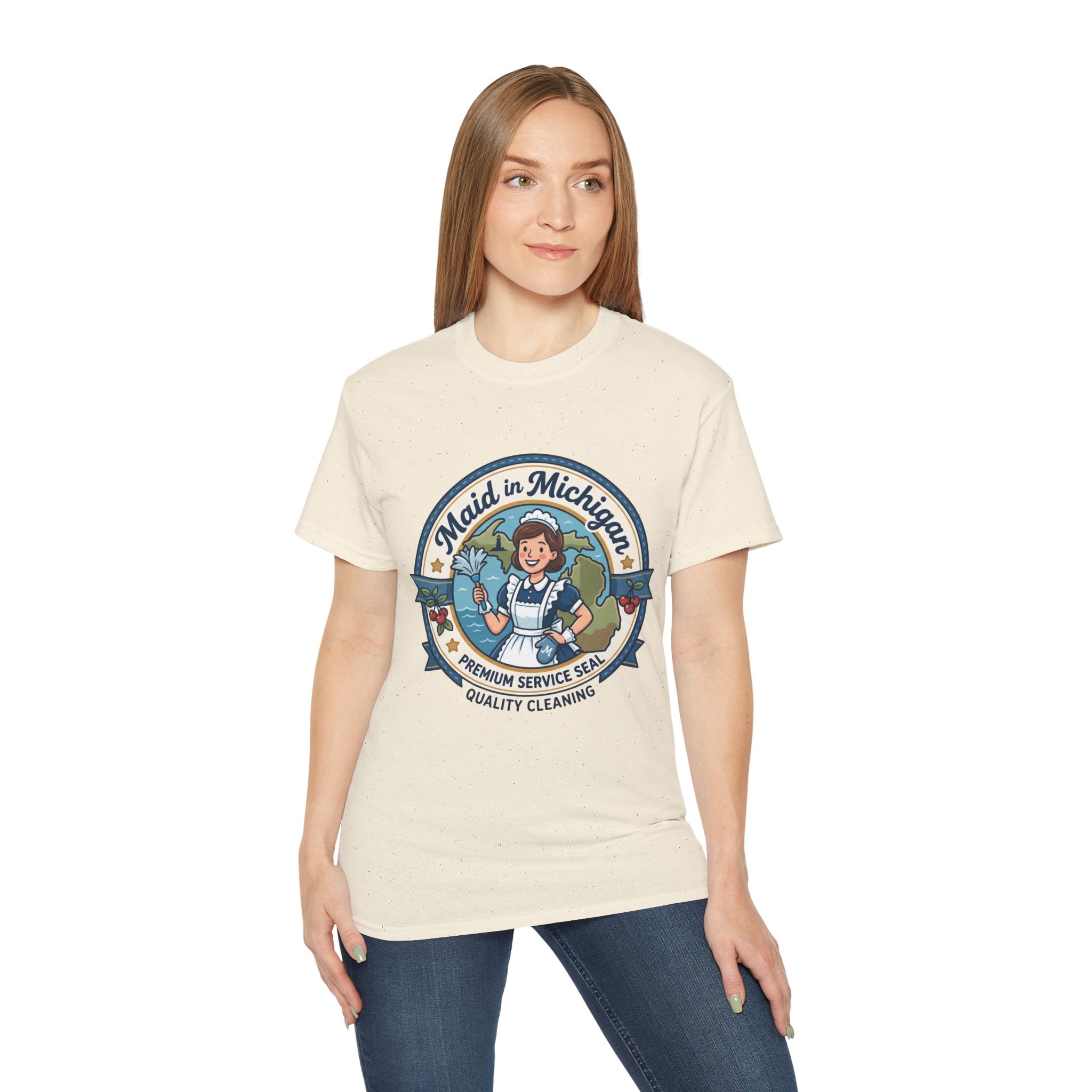 Maid in Michigan T-Shirt — Vintage Housekeeping Logo Tee