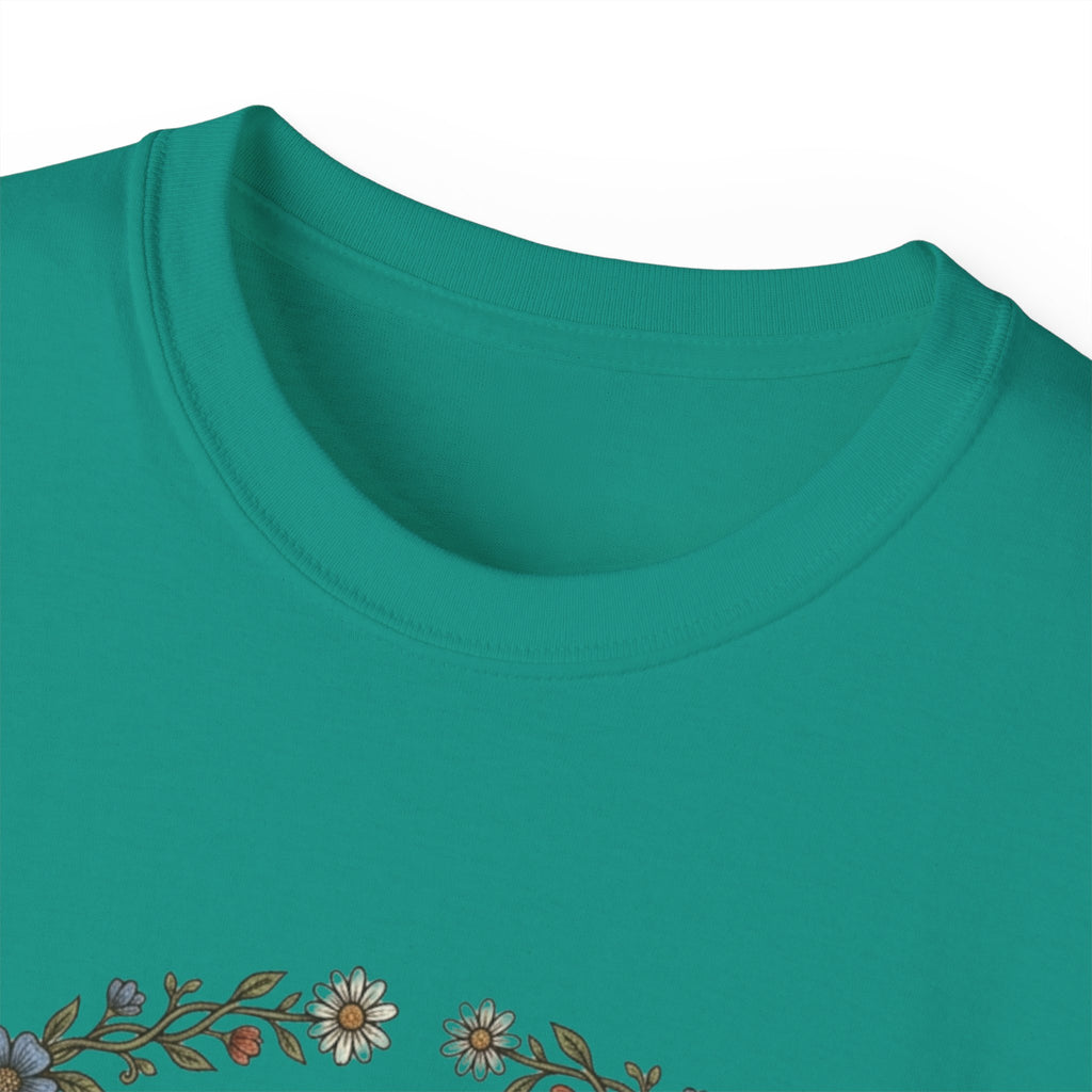 Folk Art Toad Banjo Tee — Floral Moonlight Frog Banjo  T-Shirt