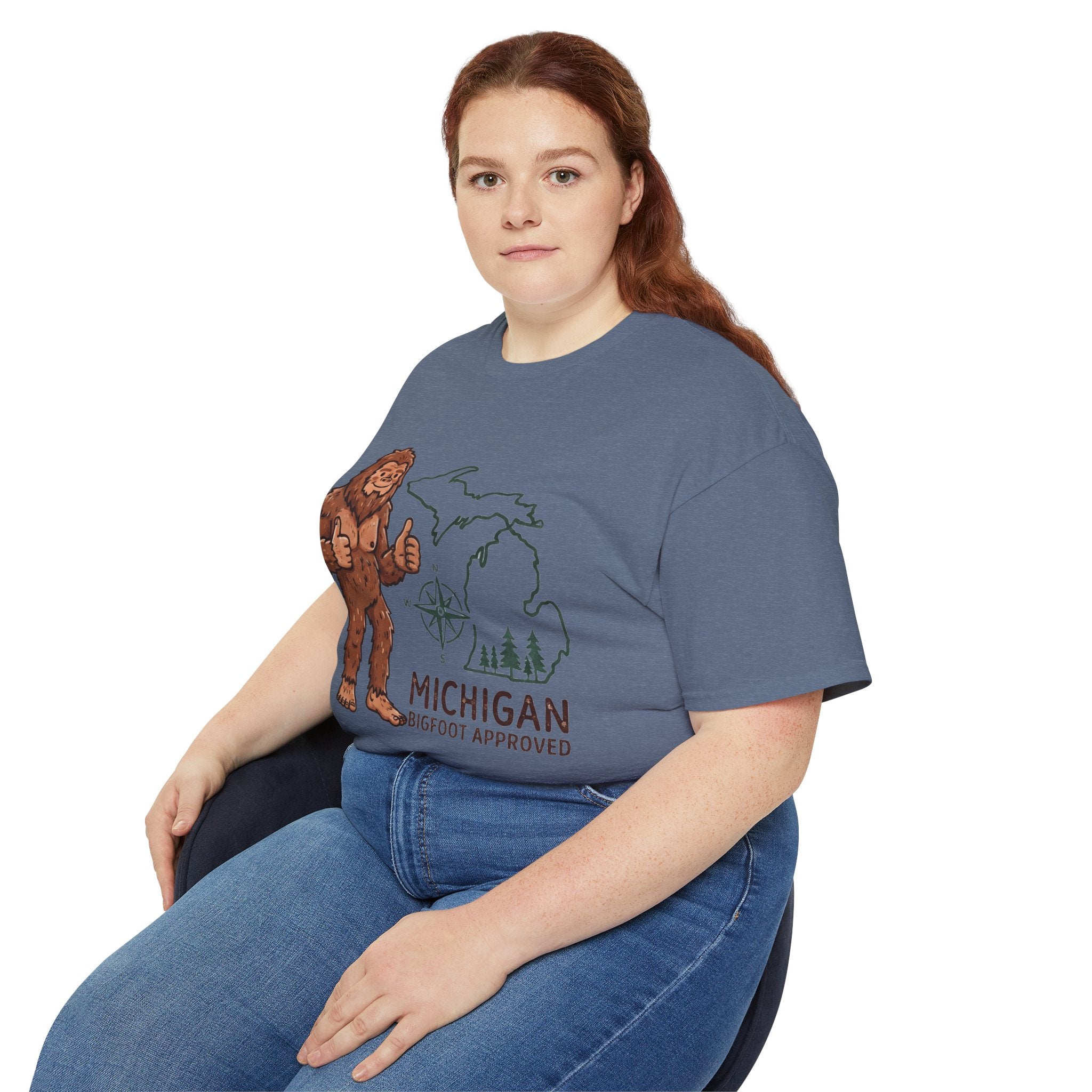 Michigan Bigfoot Approved T-Shirt — Vintage Sasquatch Thumb Up Tee