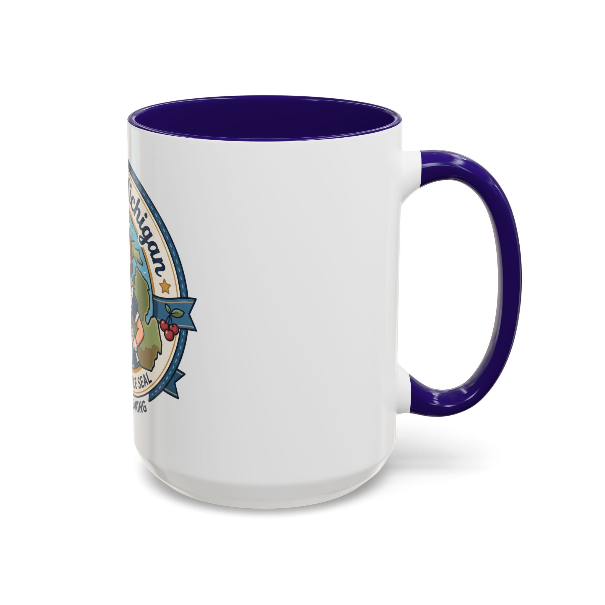 Maid in Michigan Coffee Mug — Retro Housekeeper Logo (11oz/15oz)
