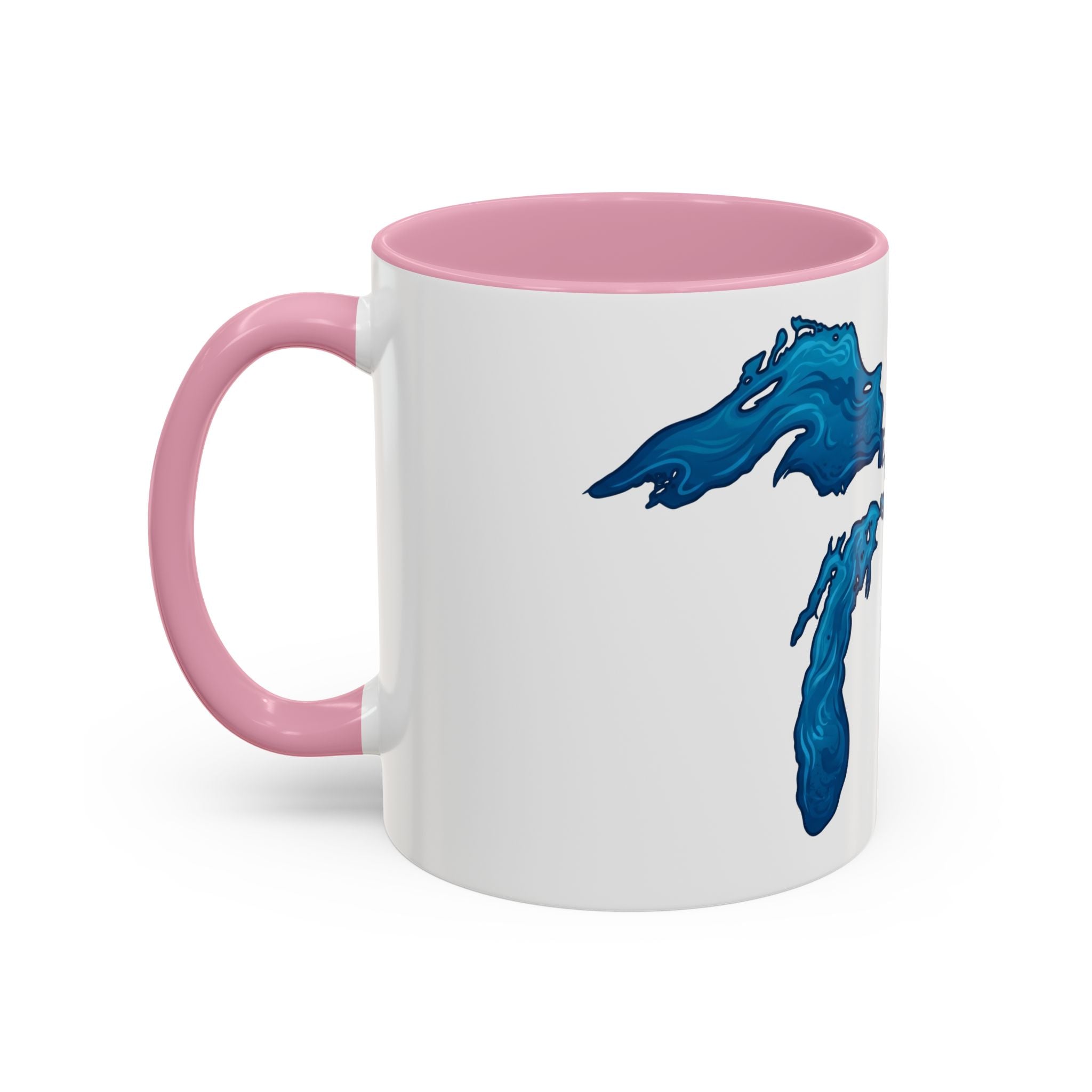 Great Lakes Blue Map Mug — Artistic Lake Michigan & Superior Coffee Cup (11oz/15oz)