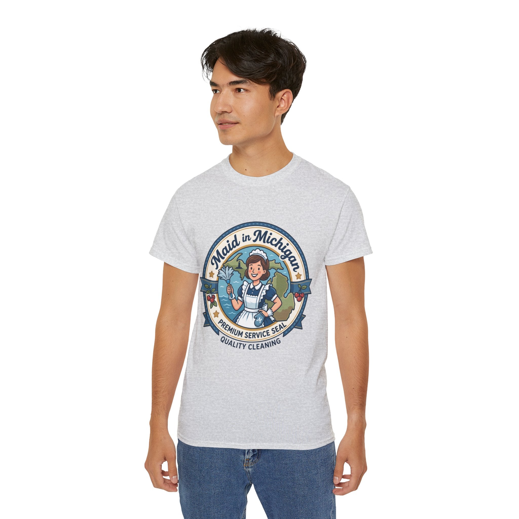 Maid in Michigan T-Shirt — Vintage Housekeeping Logo Tee